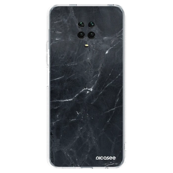 Picasee silikonska prozirna maskica za Xiaomi Redmi Note 9S - Black marble