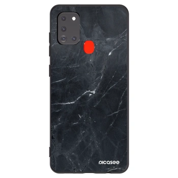 Picasee crna silikonska maskica za Samsung Galaxy A21s - Black marble