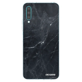 Picasee silikonska prozirna maskica za Samsung Galaxy A30s A307F - Black marble