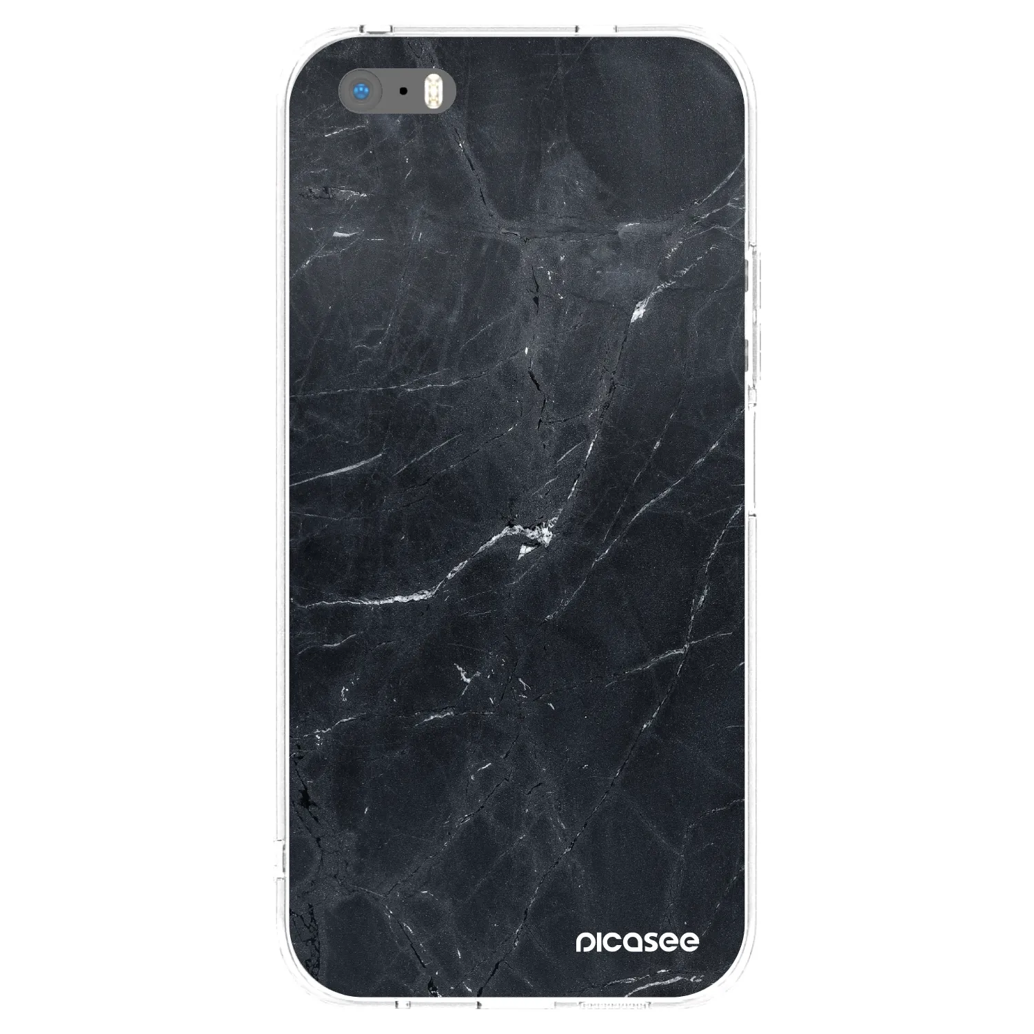 Picasee silikonska prozirna maskica za Apple iPhone 5/5S/SE - Black marble