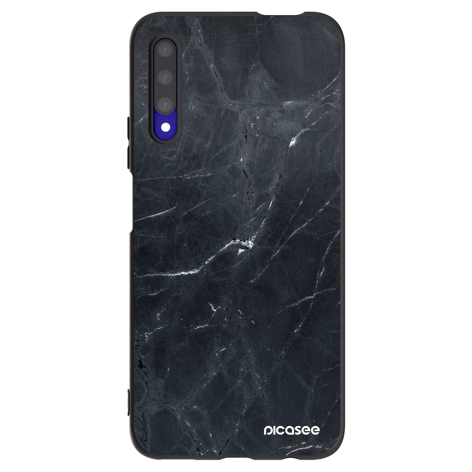 Picasee crna silikonska maskica za Honor 9X Pro - Black marble