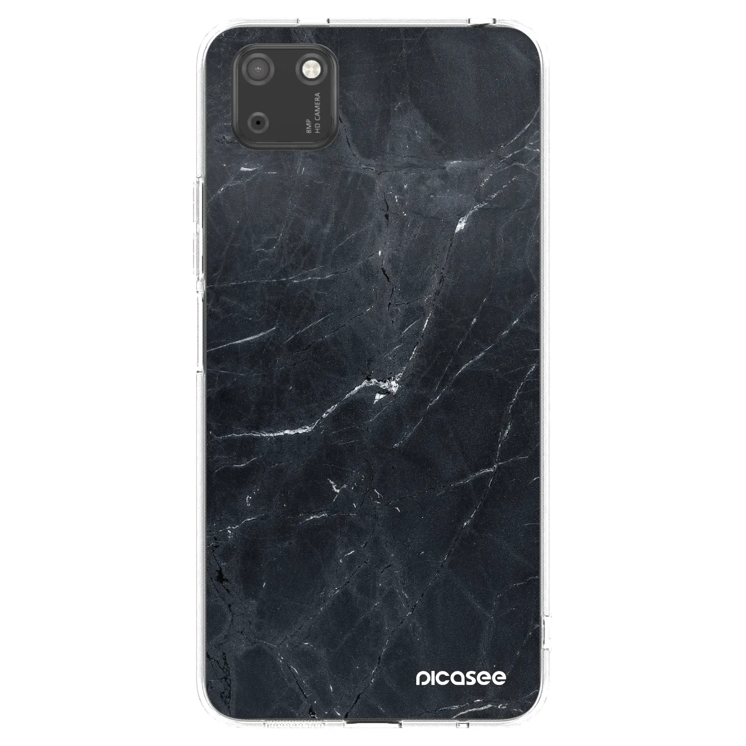 Picasee silikonska prozirna maskica za Huawei Y5P - Black marble