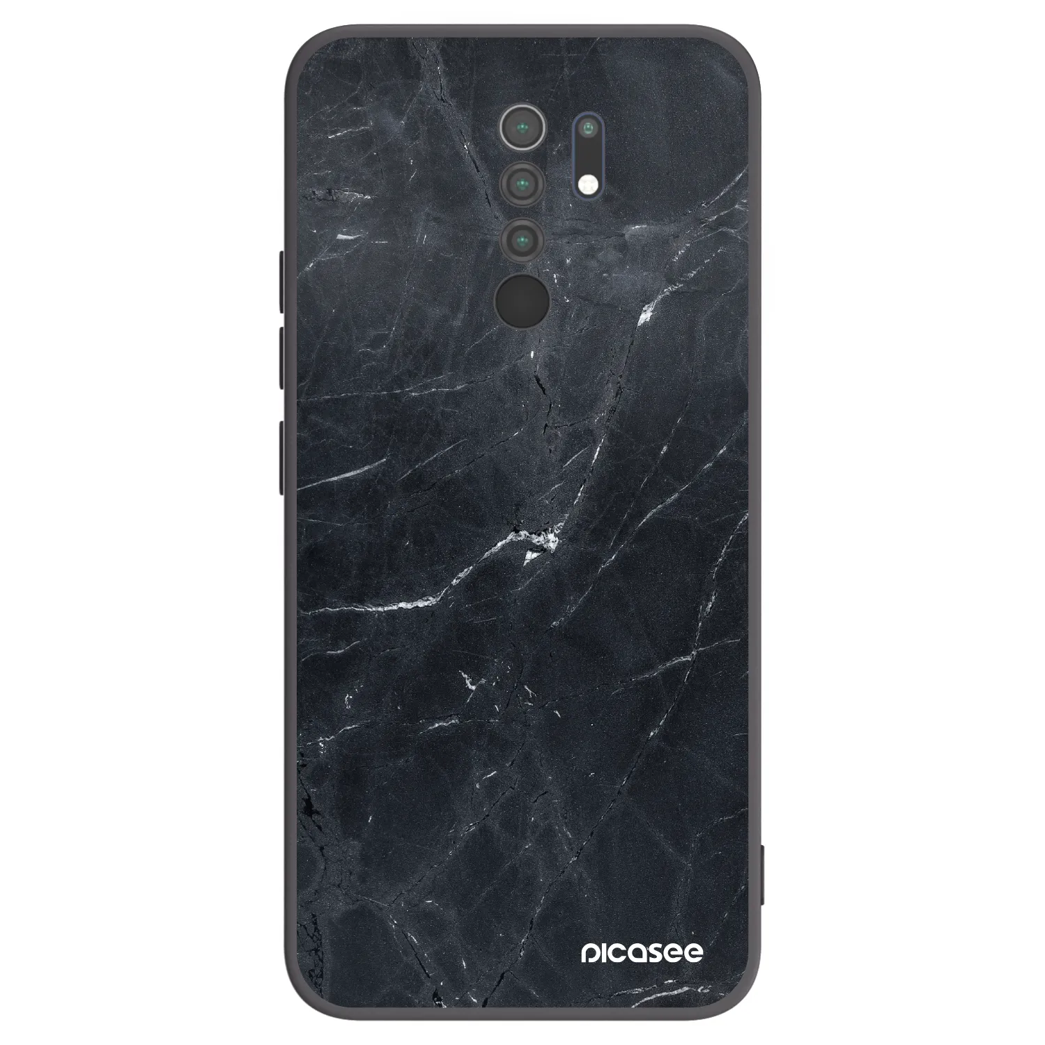 Picasee crna silikonska maskica za Xiaomi Redmi 9 - Black marble