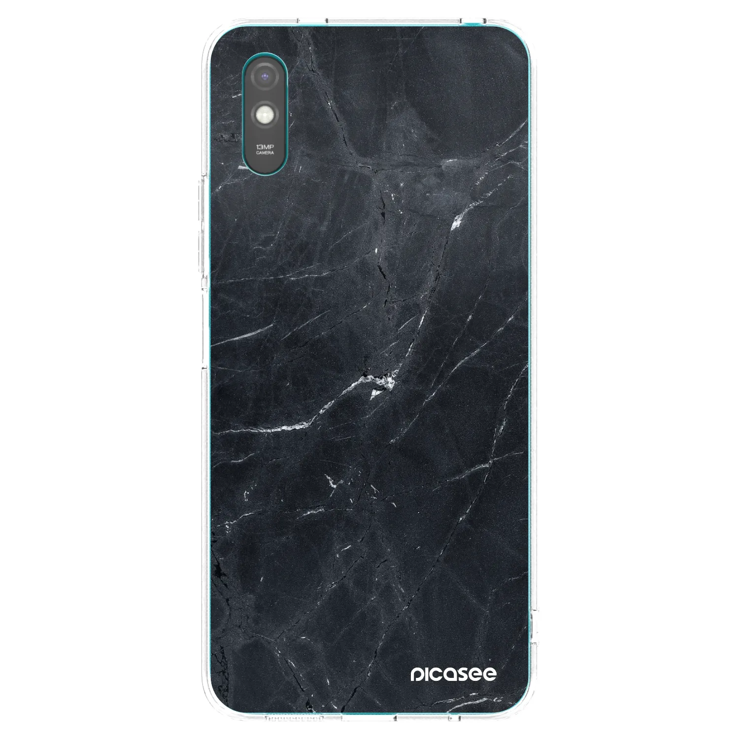 Picasee silikonska prozirna maskica za Xiaomi Redmi 9A - Black marble