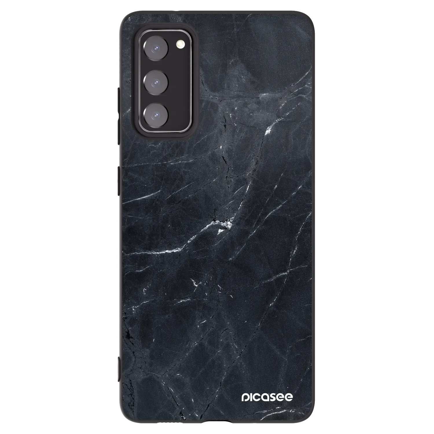 Picasee crna silikonska maskica za Samsung Galaxy S20 FE - Black marble