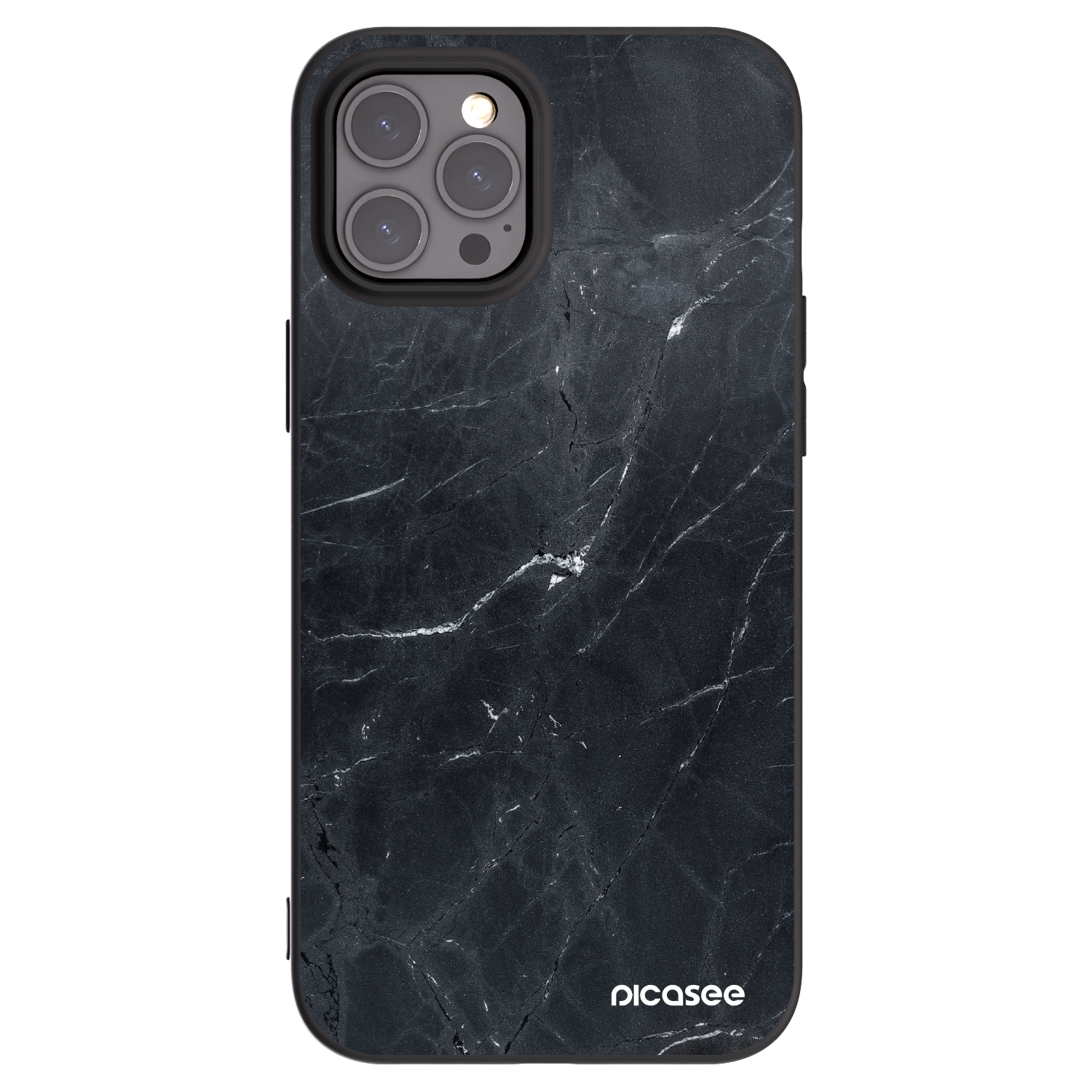 Picasee crna silikonska maskica za Apple iPhone 12 Pro Max - Black marble