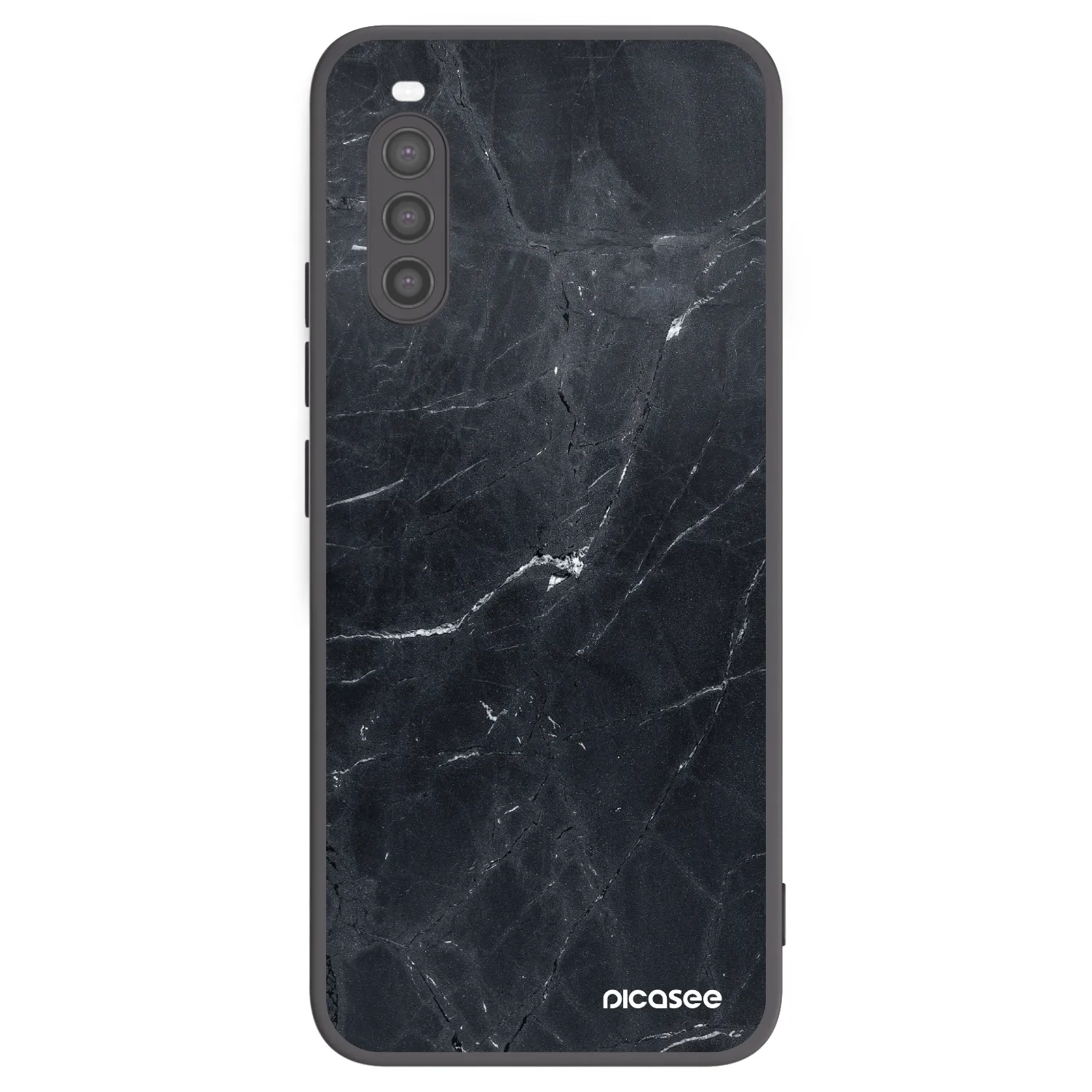 Picasee crna silikonska maskica za Sony Xperia 10 II - Black marble