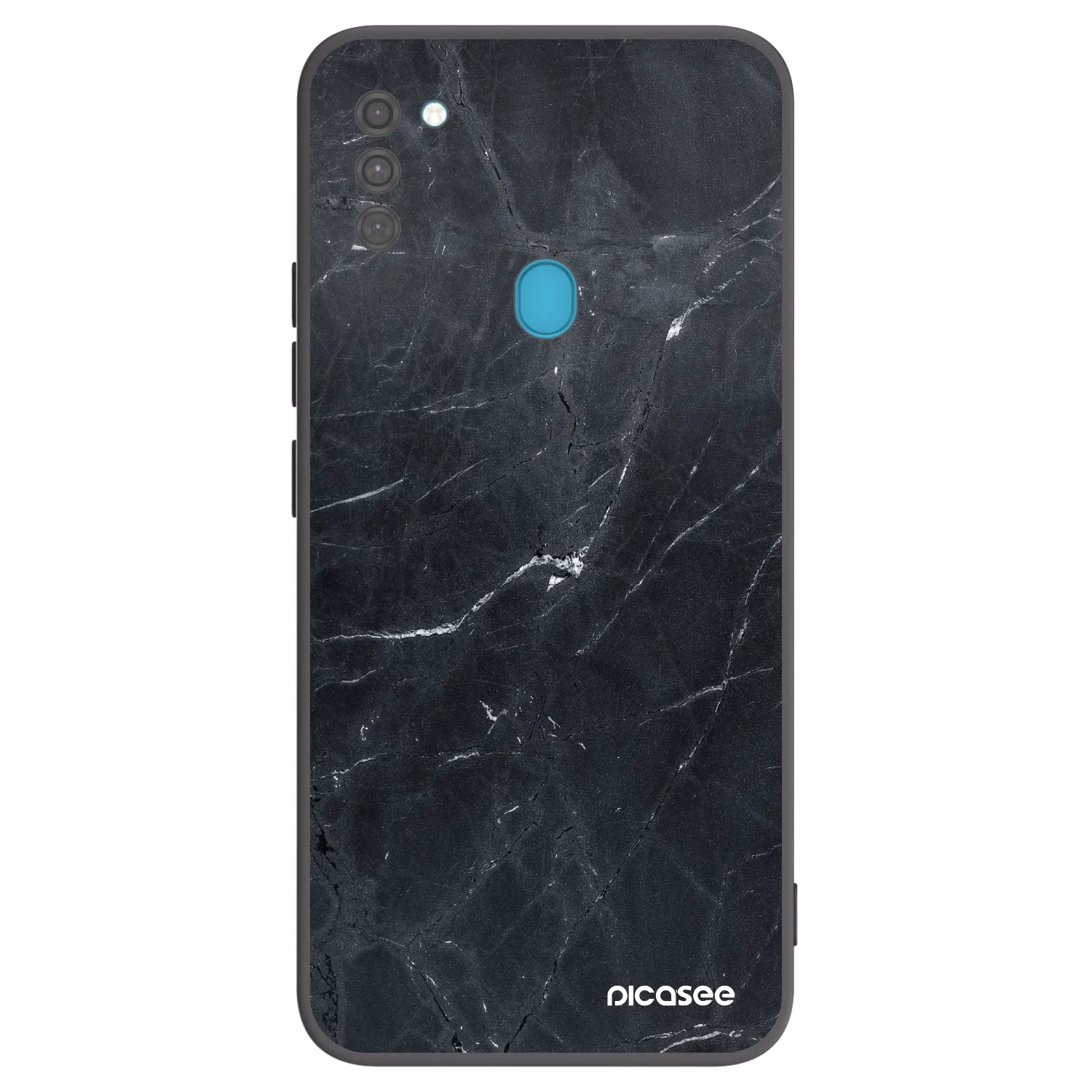 Picasee crna silikonska maskica za Samsung Galaxy M11 - Black marble
