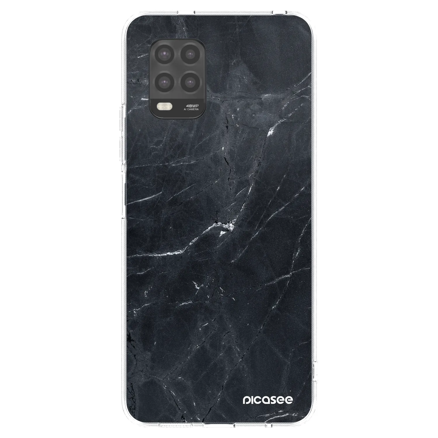 Picasee silikonska prozirna maskica za Xiaomi Mi 10 Lite - Black marble