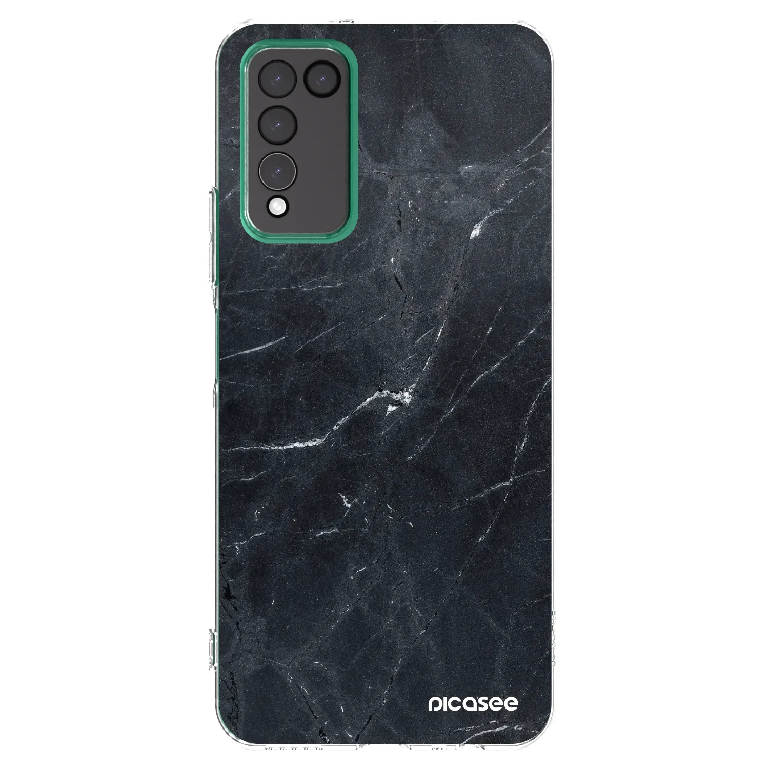 Picasee silikonska prozirna maskica za Honor 10X Lite - Black marble