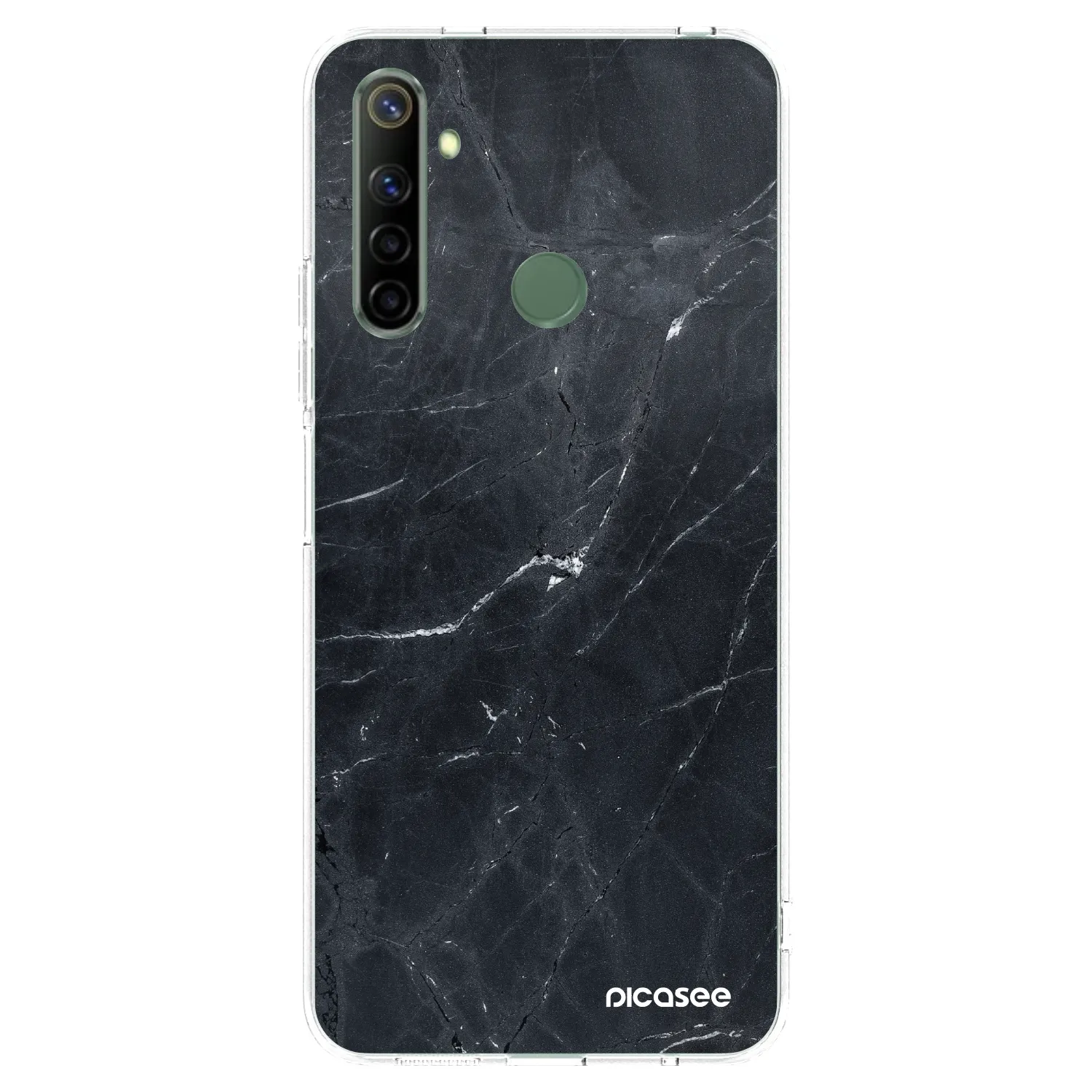 Picasee silikonska prozirna maskica za Realme 6i - Black marble