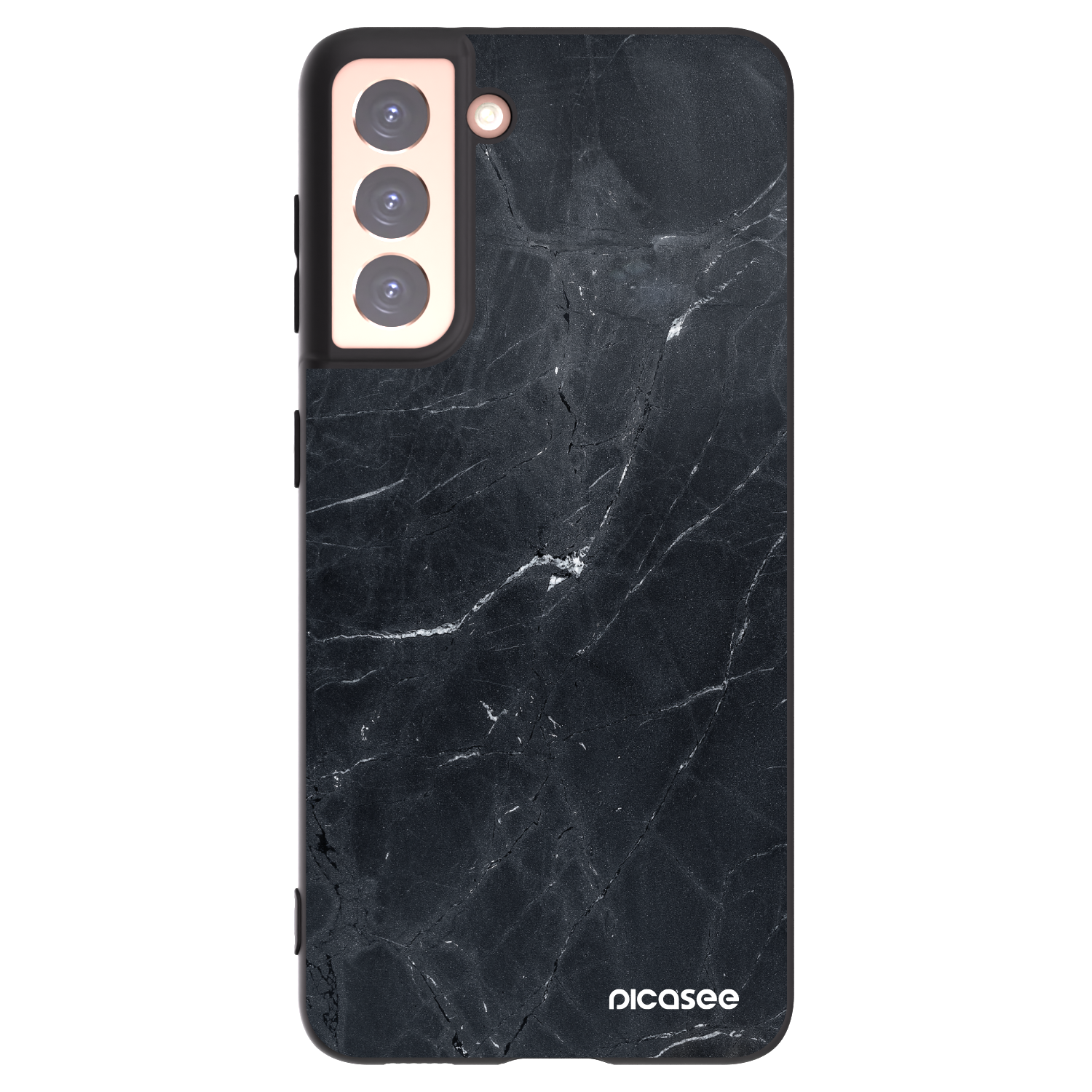 Picasee crna silikonska maskica za Samsung Galaxy S21 5G G991B - Black marble