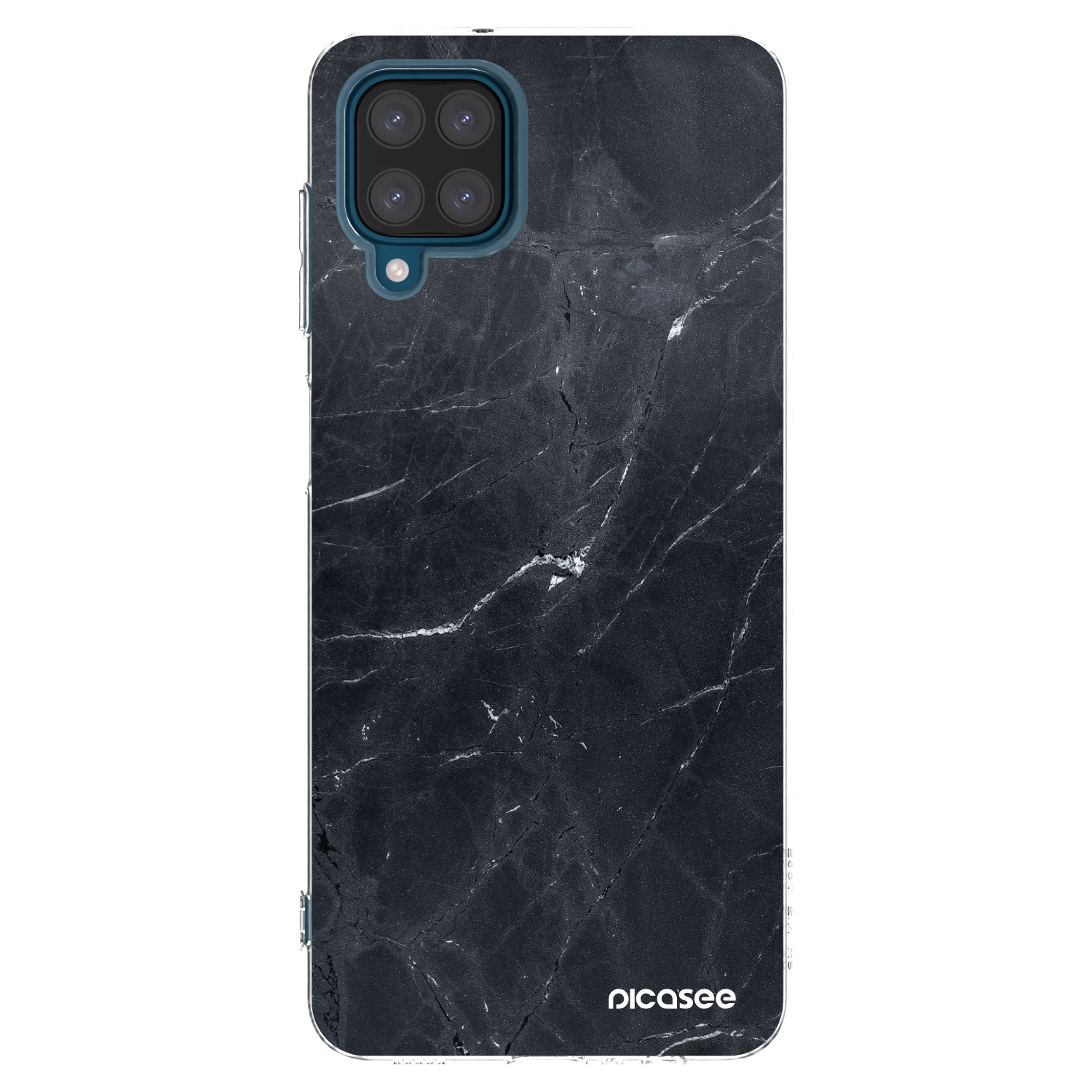 Picasee silikonska prozirna maskica za Samsung Galaxy A12 A125F - Black marble