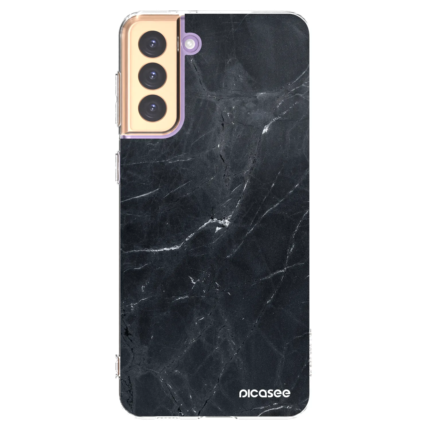 Picasee silikonska prozirna maskica za Samsung Galaxy S21+ 5G G996F - Black marble