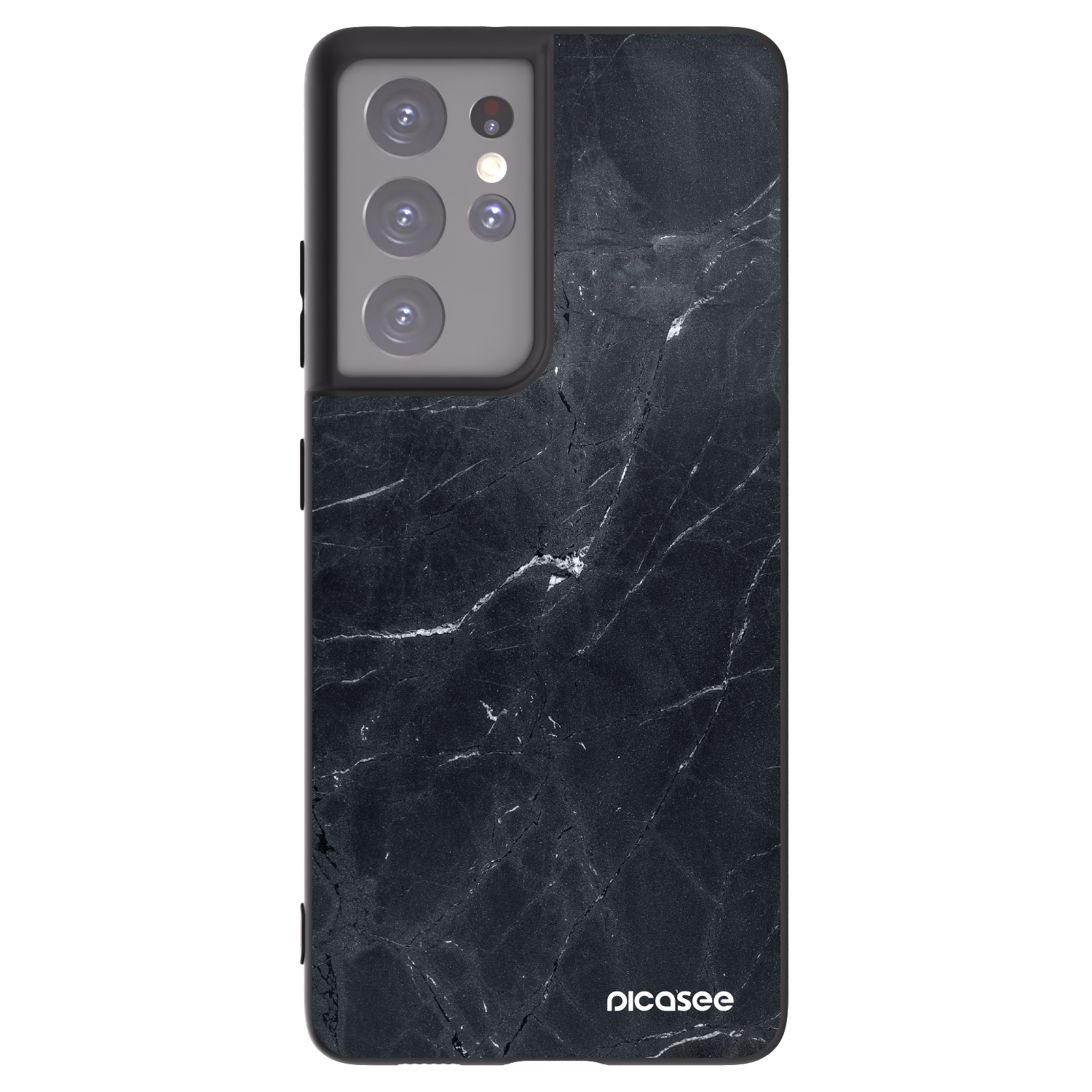 Picasee crna silikonska maskica za Samsung Galaxy S21 Ultra 5G G998B - Black marble