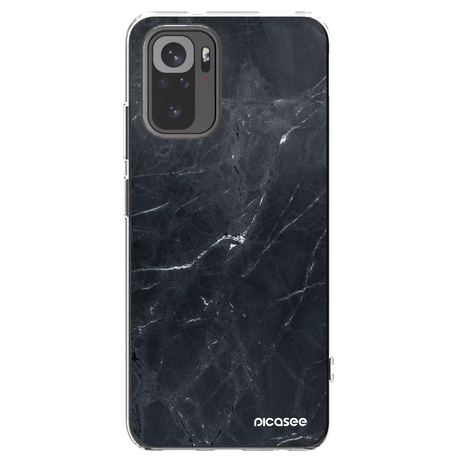 Picasee silikonska prozirna maskica za Xiaomi Redmi Note 10 - Black marble