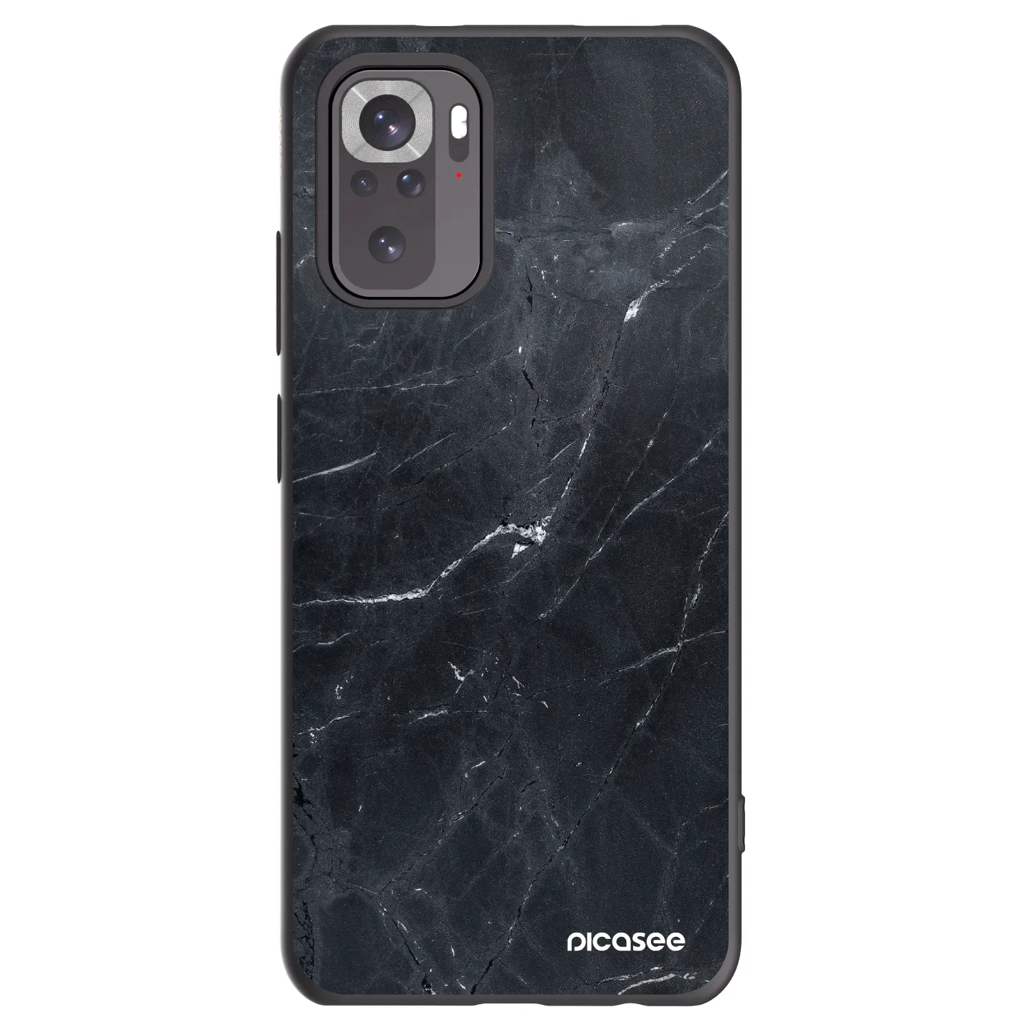 Picasee crna silikonska maskica za Xiaomi Redmi Note 10 - Black marble