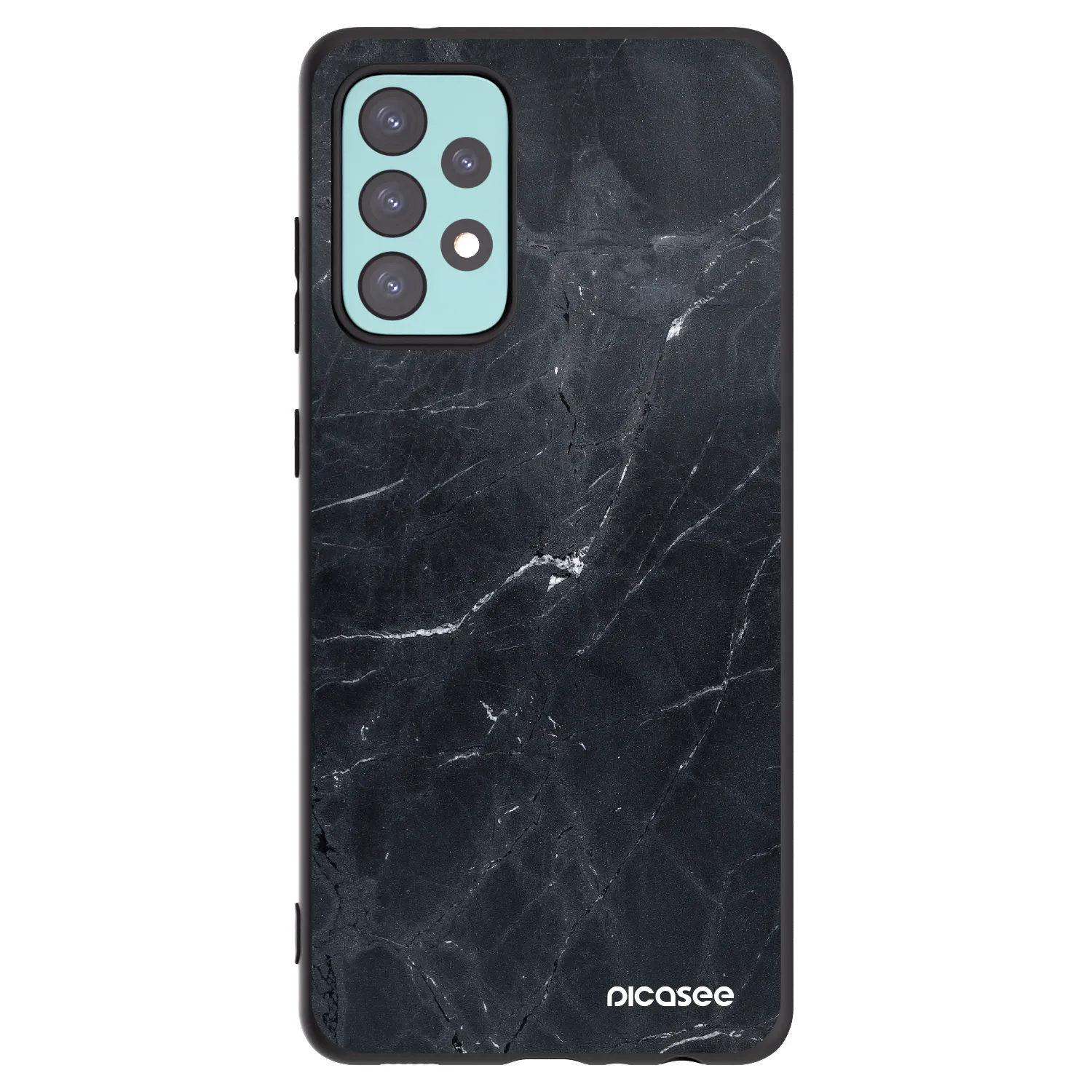 Picasee crna silikonska maskica za Samsung Galaxy A72 A725F - Black marble