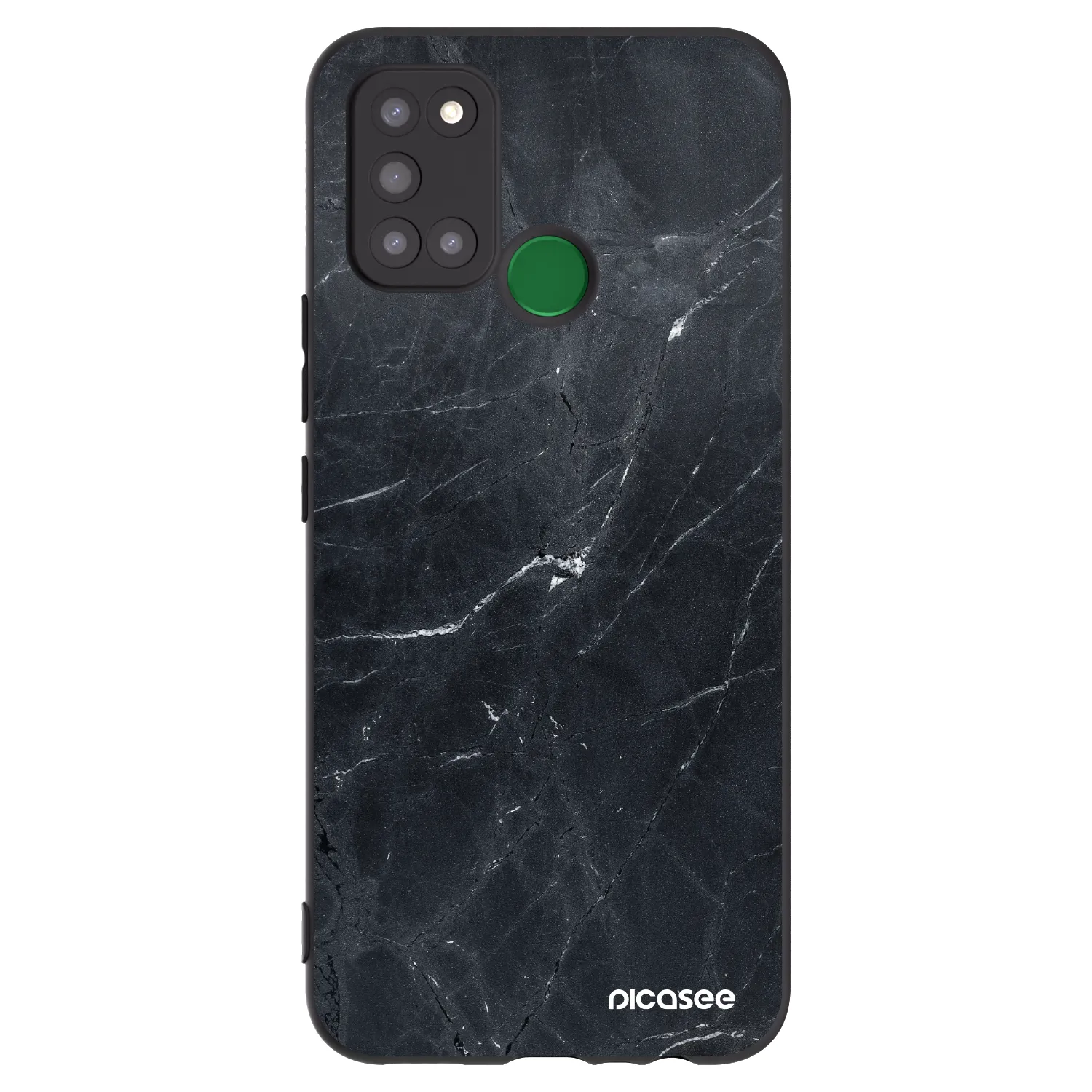 Picasee crna silikonska maskica za Realme 7i - Black marble