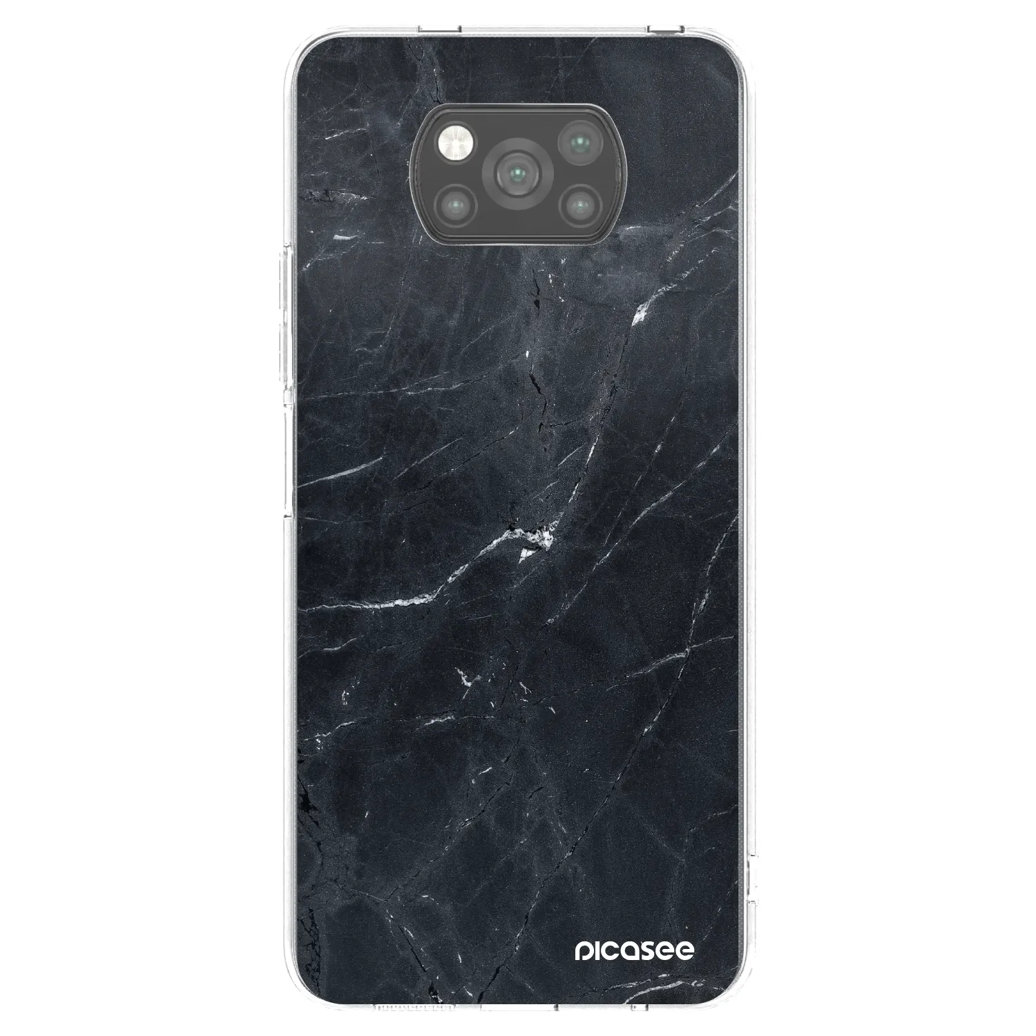 Picasee crna silikonska maskica za Xiaomi Poco X3 Pro - Black marble