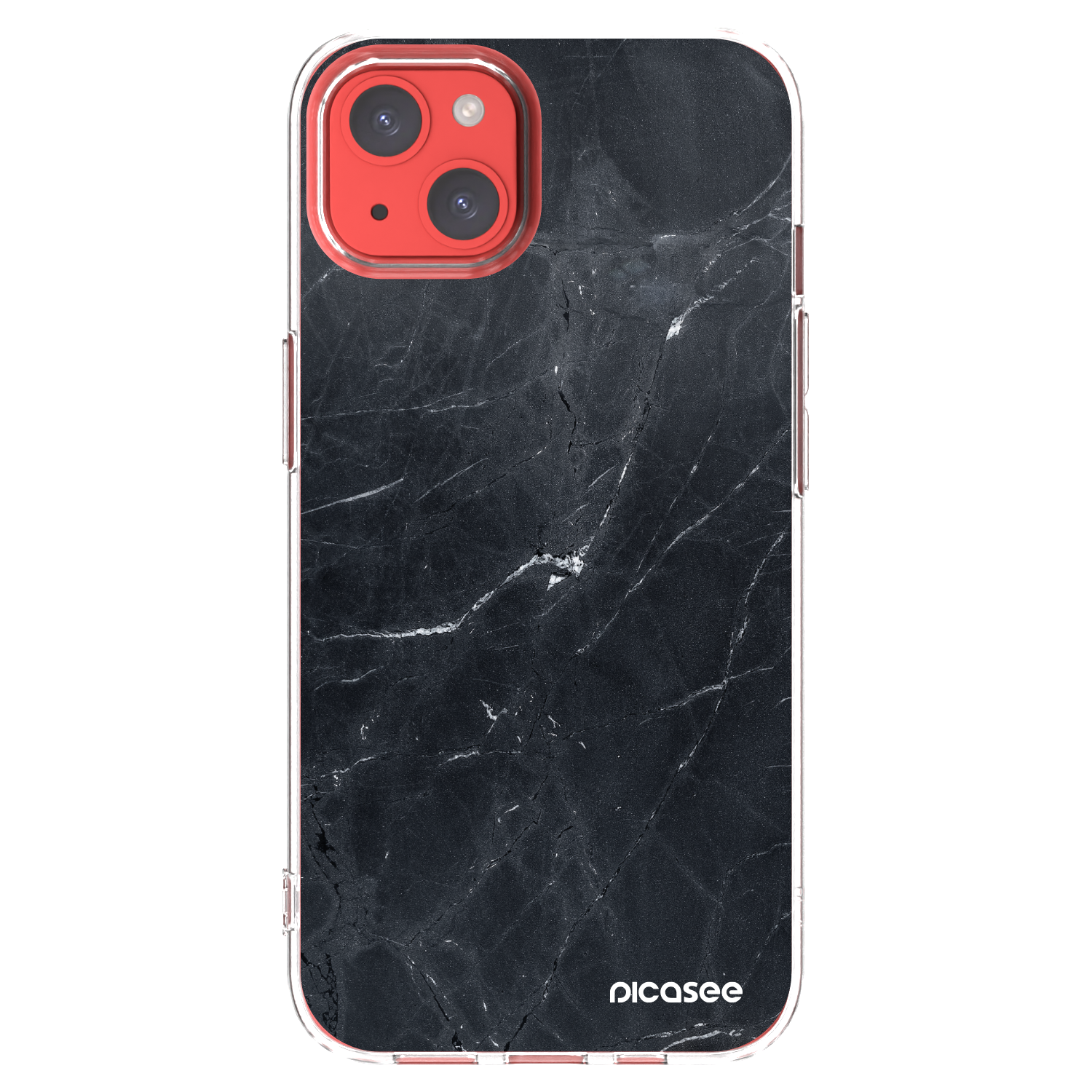 Picasee silikonska prozirna maskica za Apple iPhone 13 - Black marble