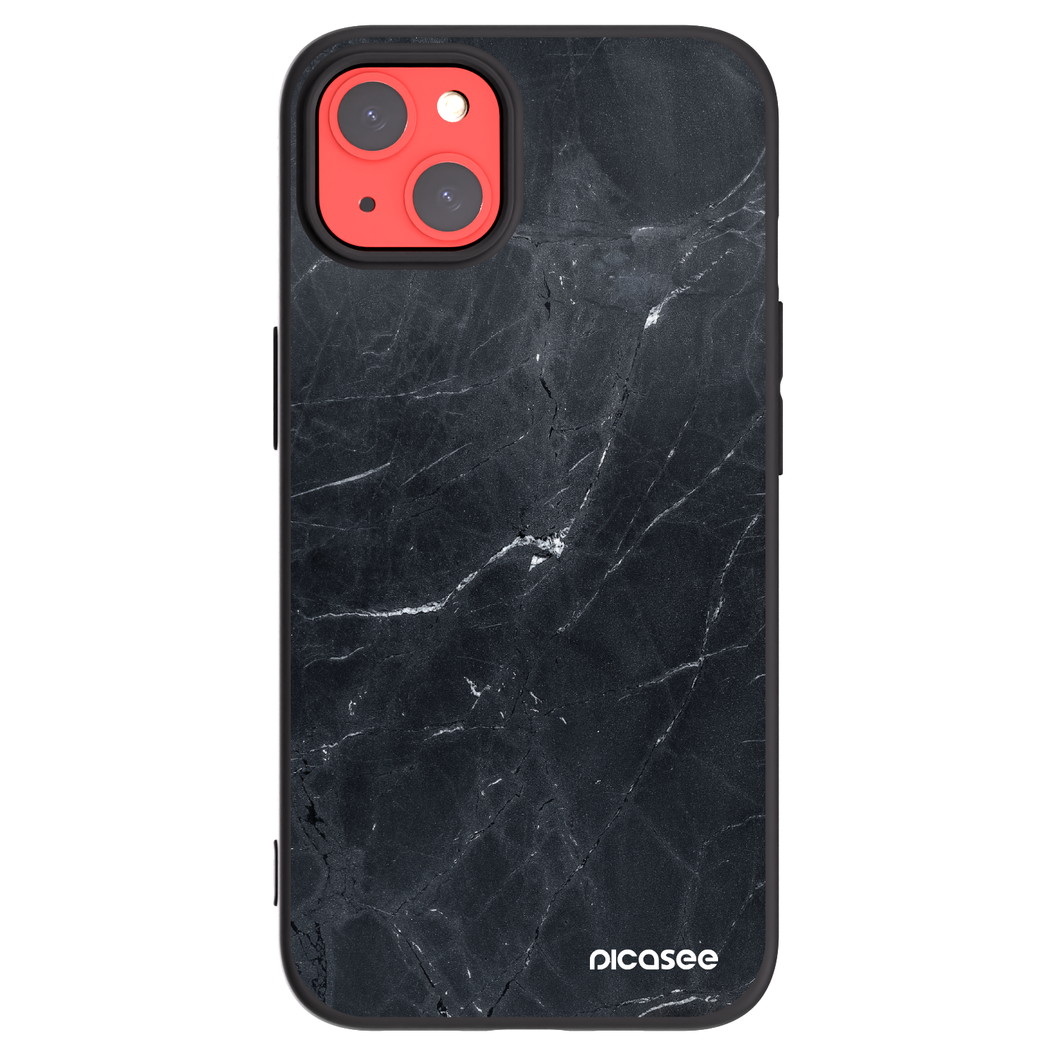 Picasee crna silikonska maskica za Apple iPhone 13 - Black marble