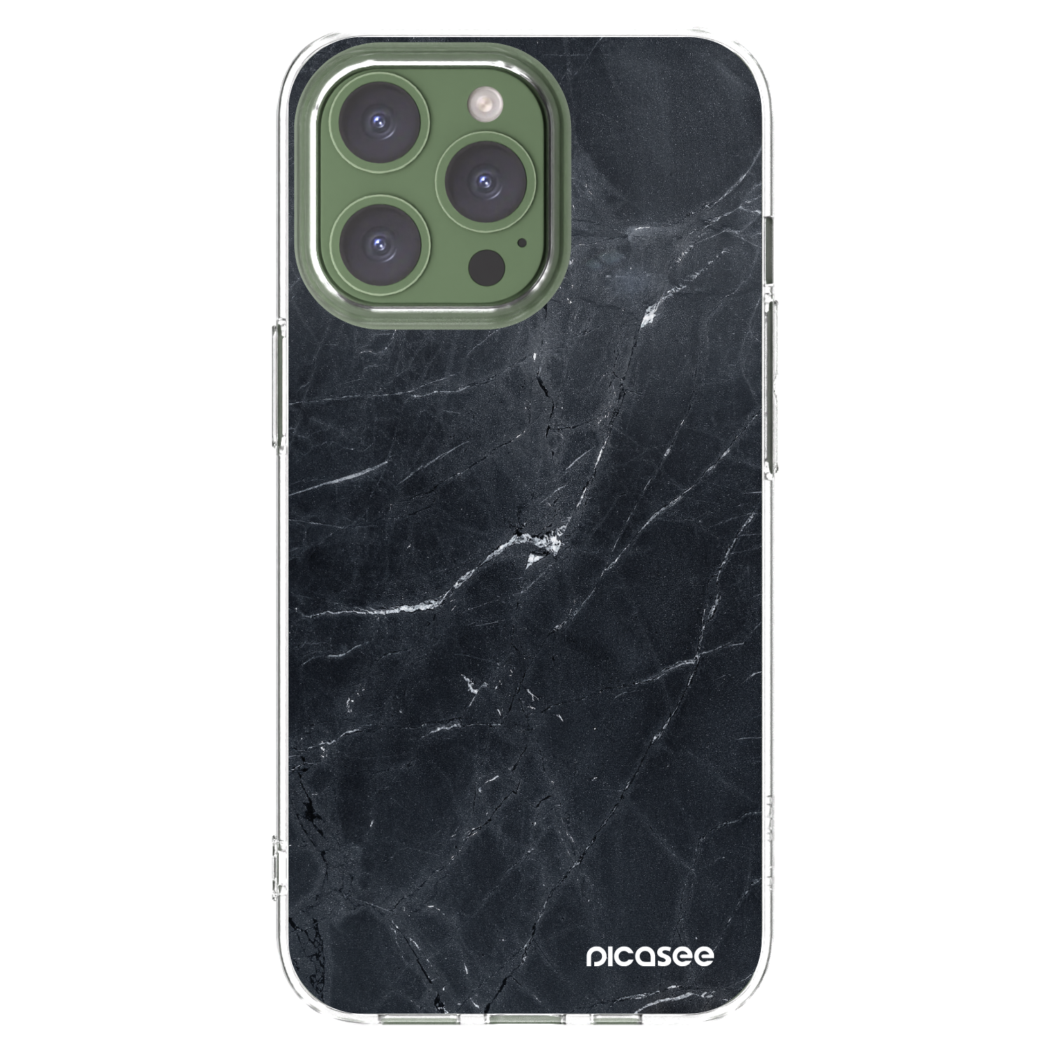 Picasee silikonska prozirna maskica za Apple iPhone 13 Pro - Black marble