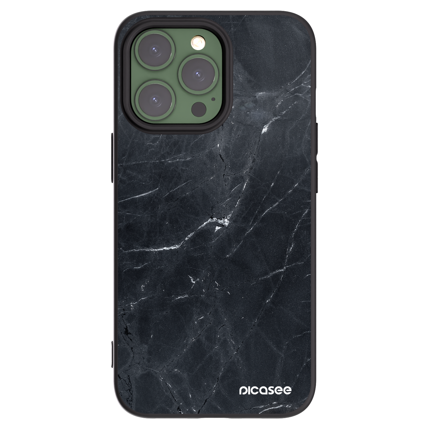 Picasee crna silikonska maskica za Apple iPhone 13 Pro - Black marble