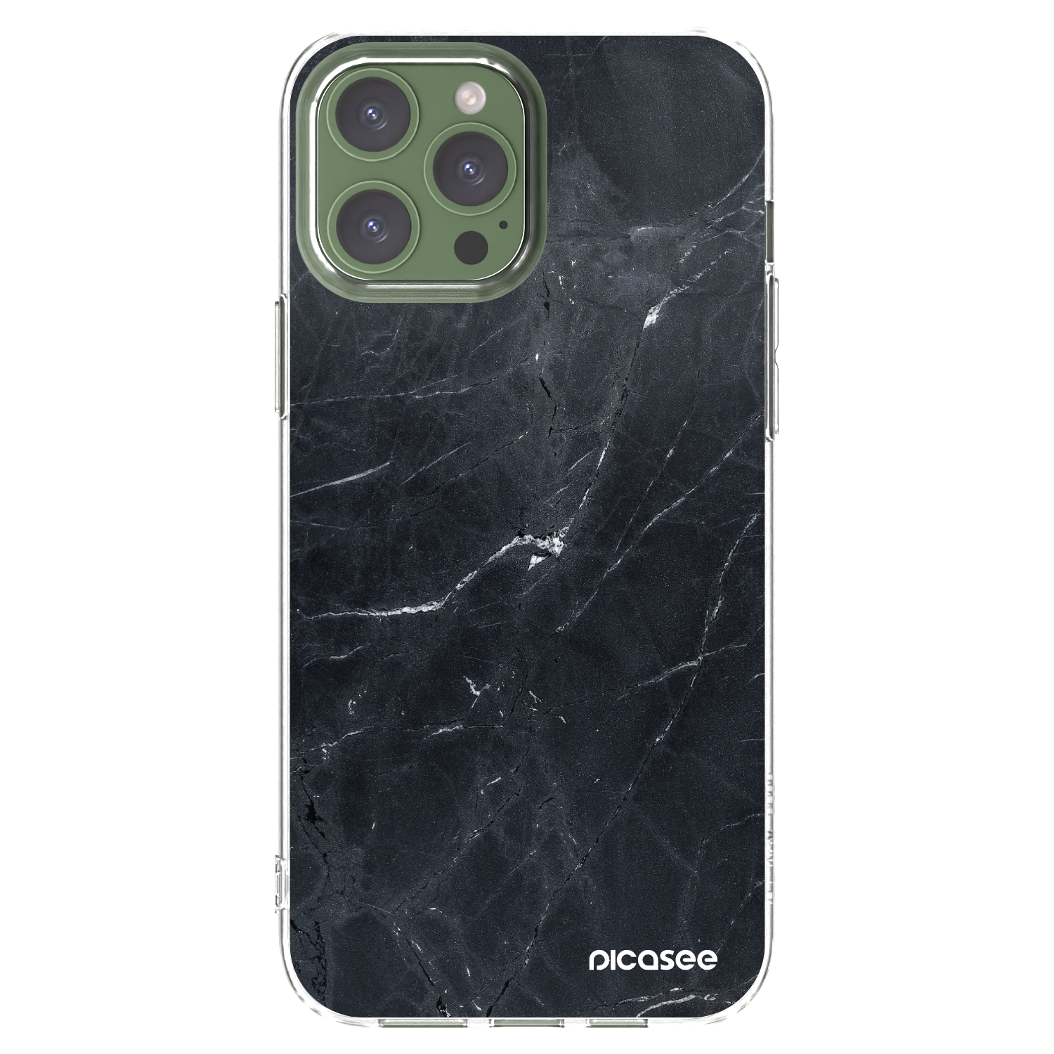 Picasee silikonska prozirna maskica za Apple iPhone 13 Pro Max - Black marble