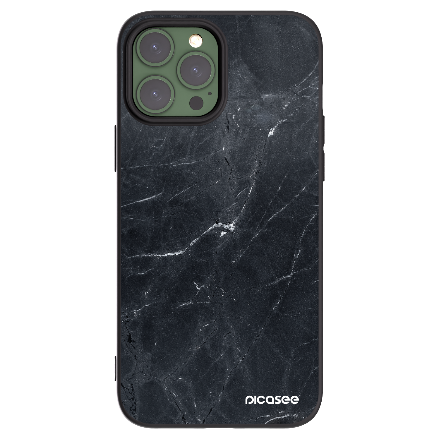 Picasee crna silikonska maskica za Apple iPhone 13 Pro Max - Black marble
