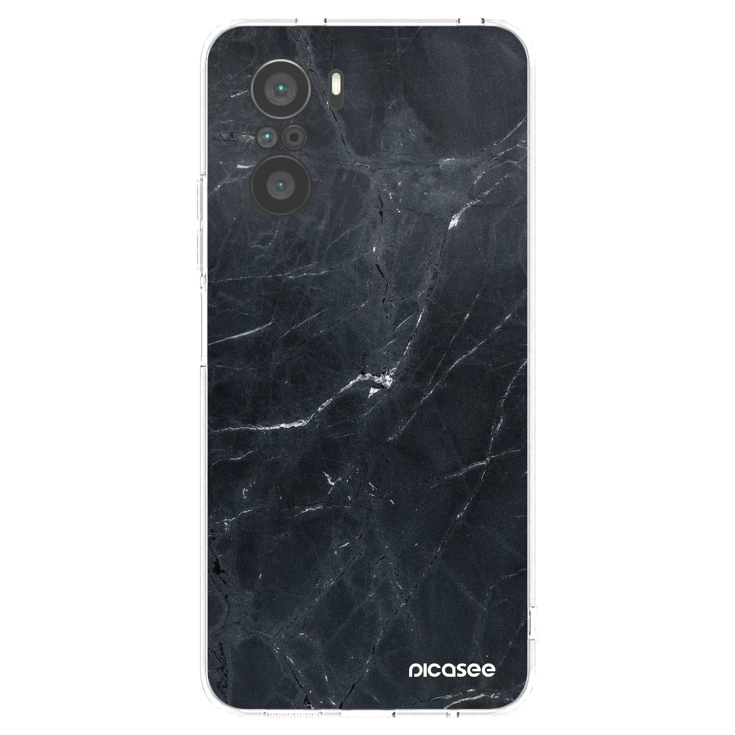 Picasee silikonska prozirna maskica za Xiaomi Poco F3 - Black marble
