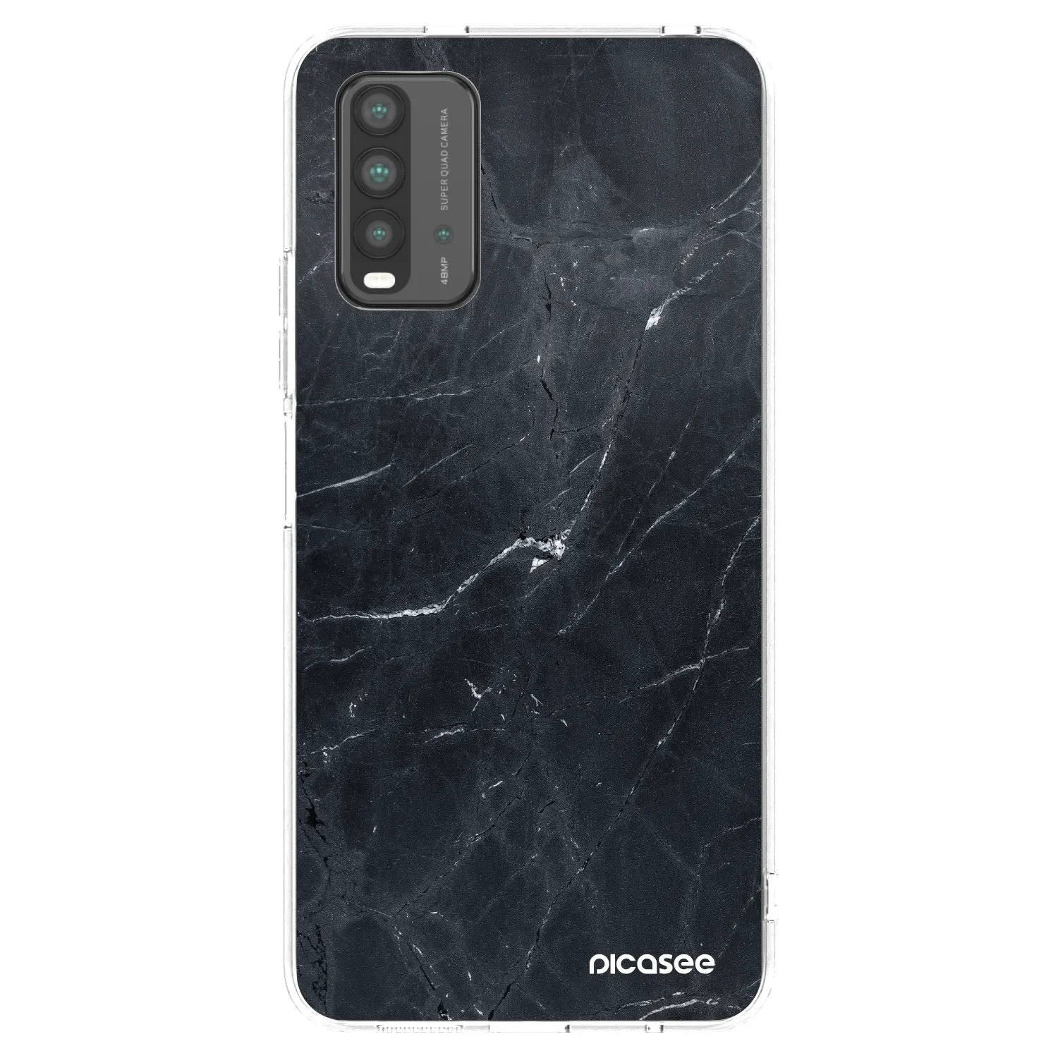 Picasee crna silikonska maskica za Xiaomi Redmi 9T - Black marble
