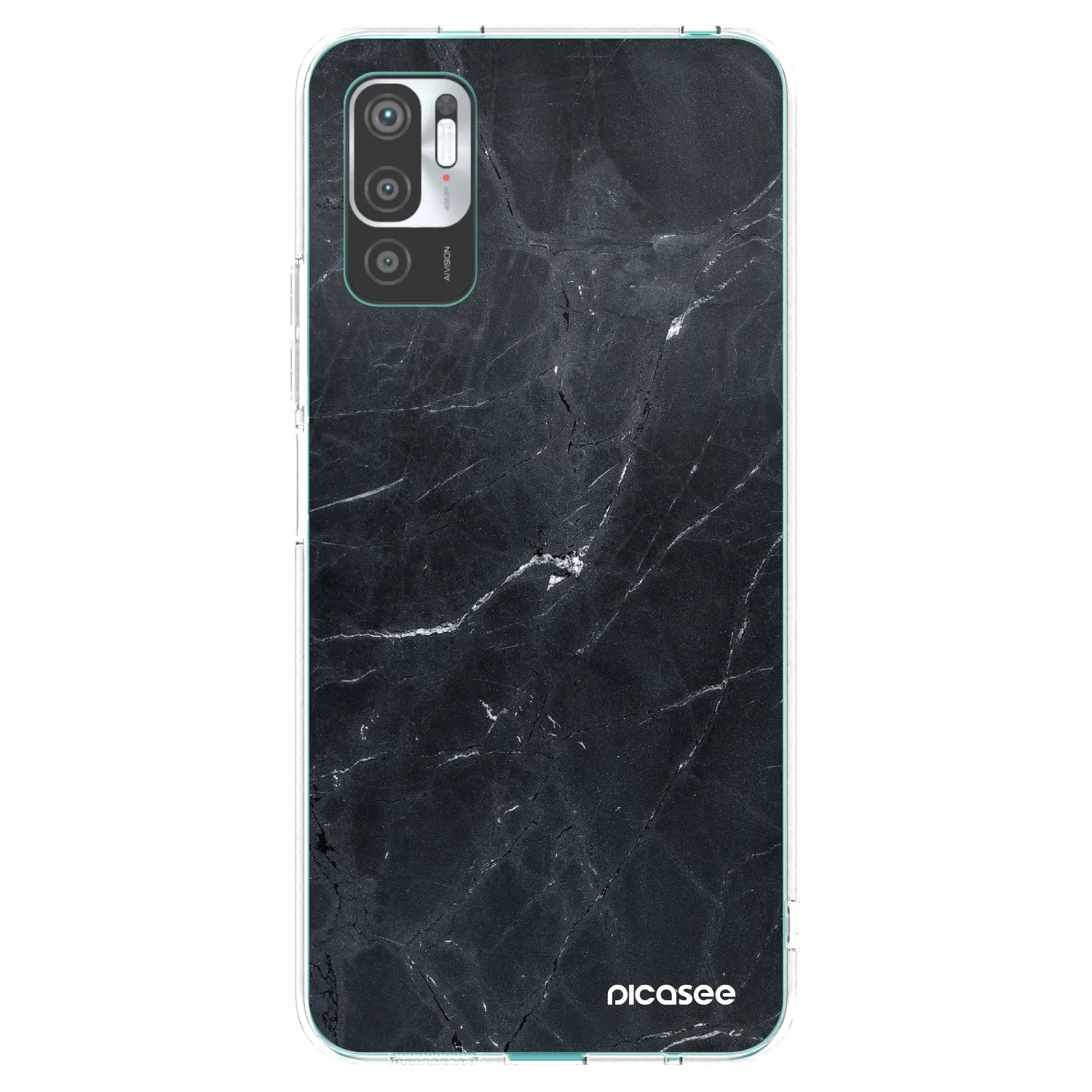 Picasee silikonska prozirna maskica za Xiaomi Redmi Note 10 5G - Black marble