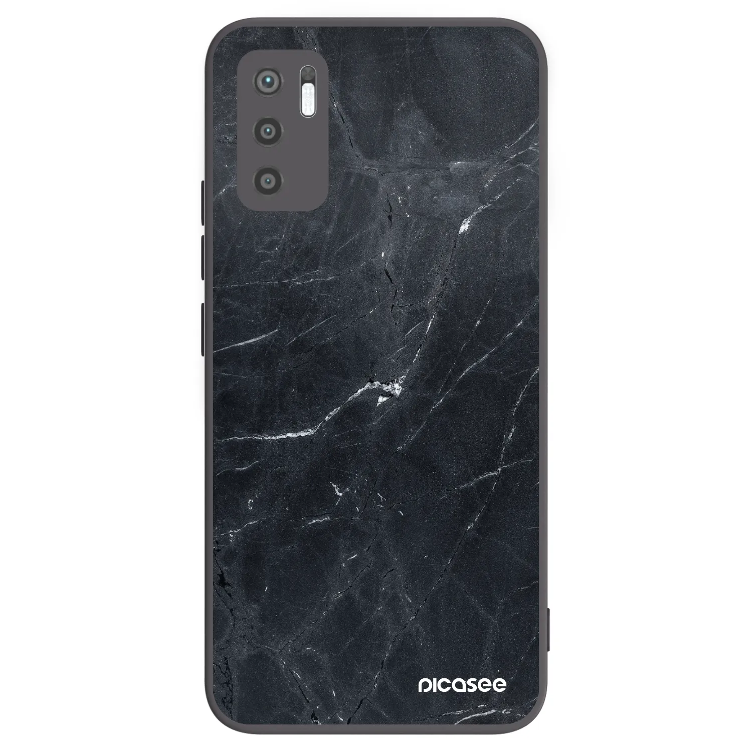 Picasee crna silikonska maskica za Xiaomi Redmi Note 10 5G - Black marble