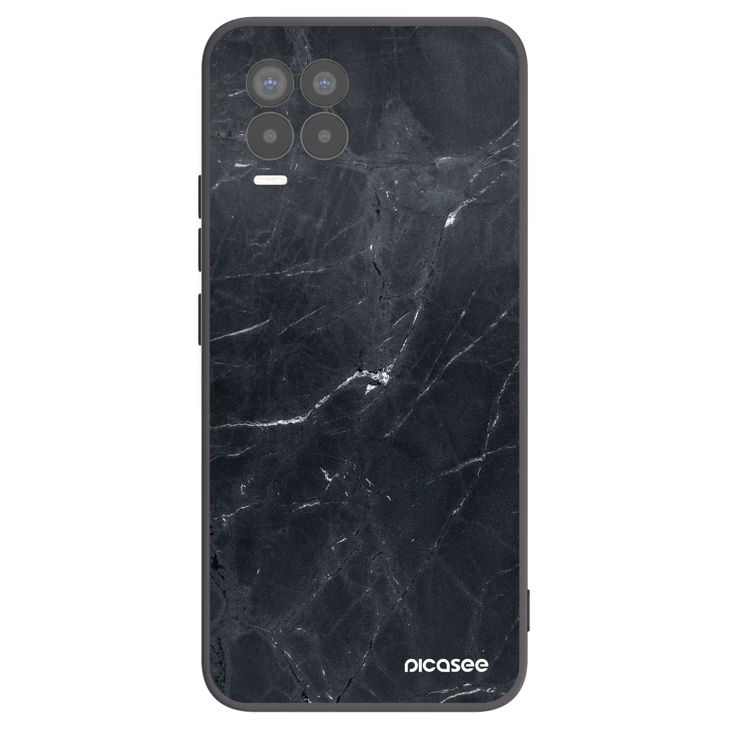 Picasee crna silikonska maskica za Realme 8 Pro - Black marble