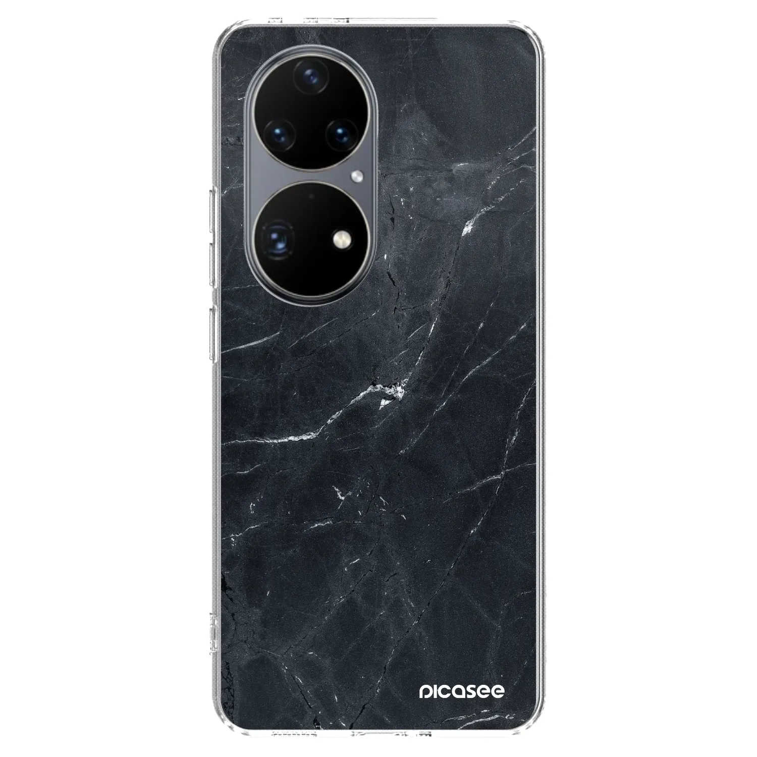 Picasee silikonska prozirna maskica za Huawei P50 - Black marble
