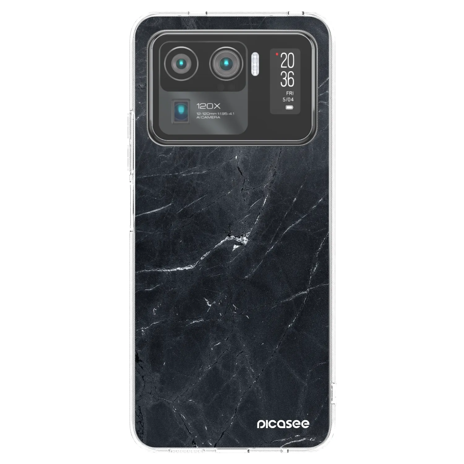 Picasee silikonska prozirna maskica za Xiaomi Mi 11 Ultra - Black marble
