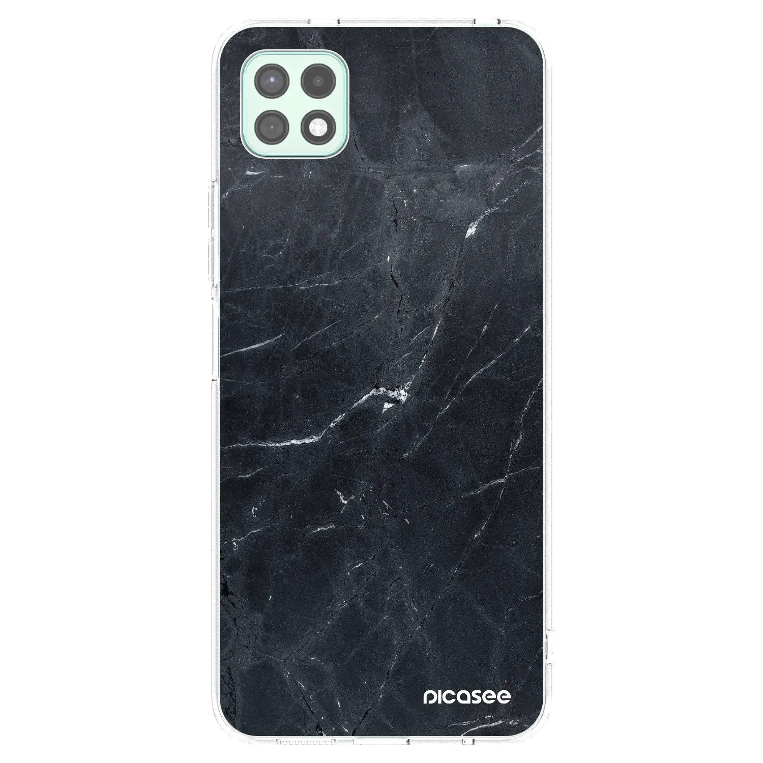Picasee silikonska prozirna maskica za Samsung Galaxy A22 A226B 5G - Black marble
