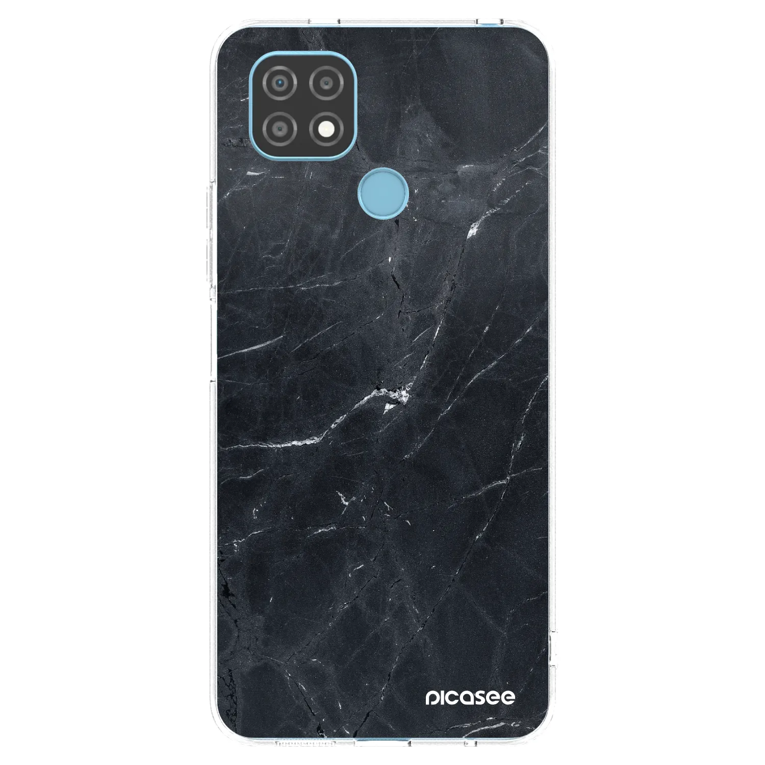 Picasee silikonska prozirna maskica za Realme C21 - Black marble
