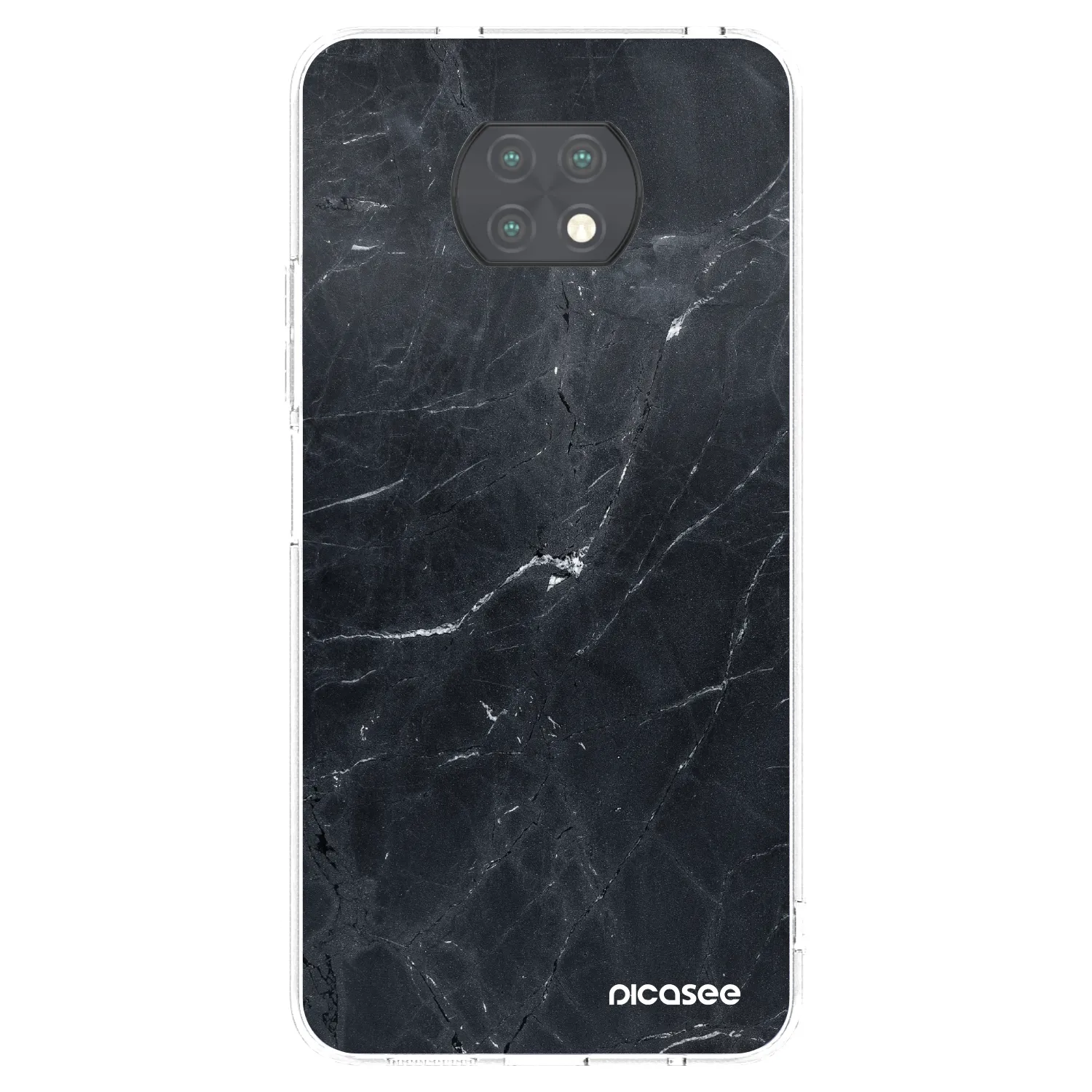 Picasee silikonska prozirna maskica za Xiaomi Redmi Note 9T - Black marble