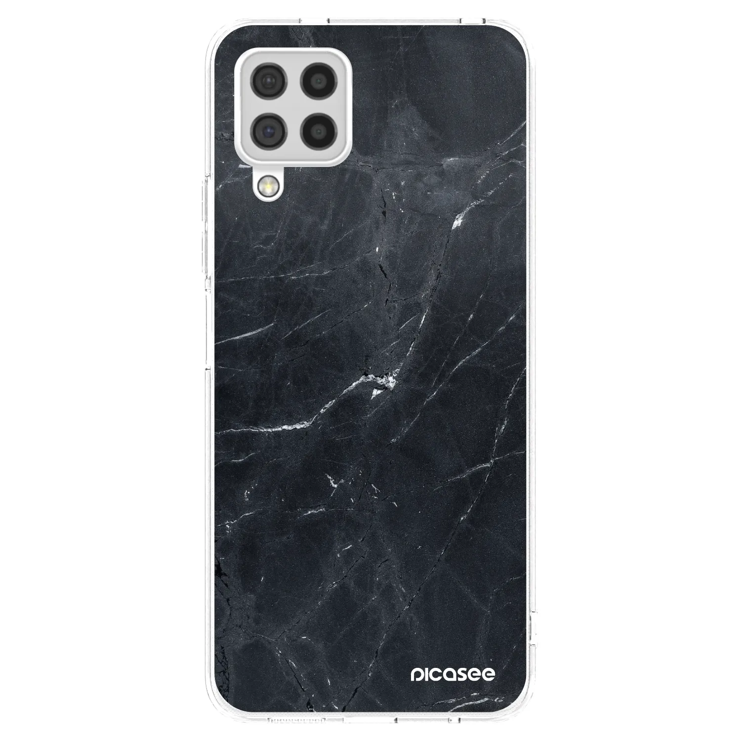 Picasee silikonska prozirna maskica za Samsung Galaxy A22 A225F 4G - Black marble