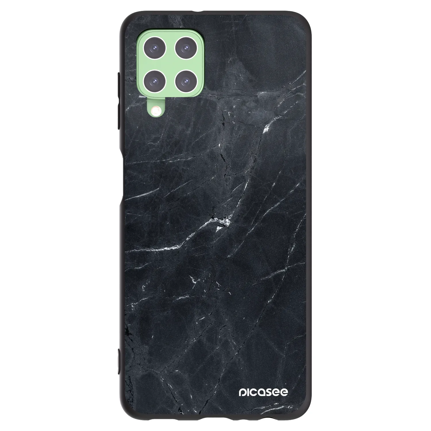 Picasee crna silikonska maskica za Samsung Galaxy A22 A225F 4G - Black marble