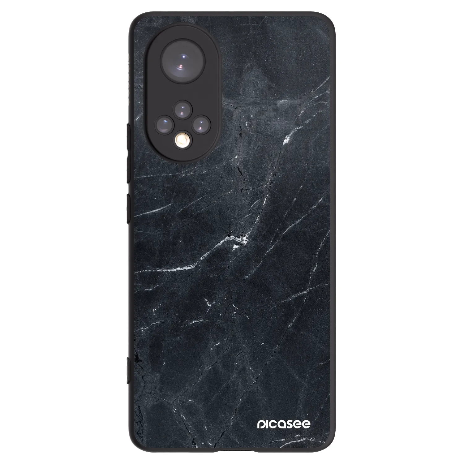 Picasee crna silikonska maskica za Honor 50 5G - Black marble