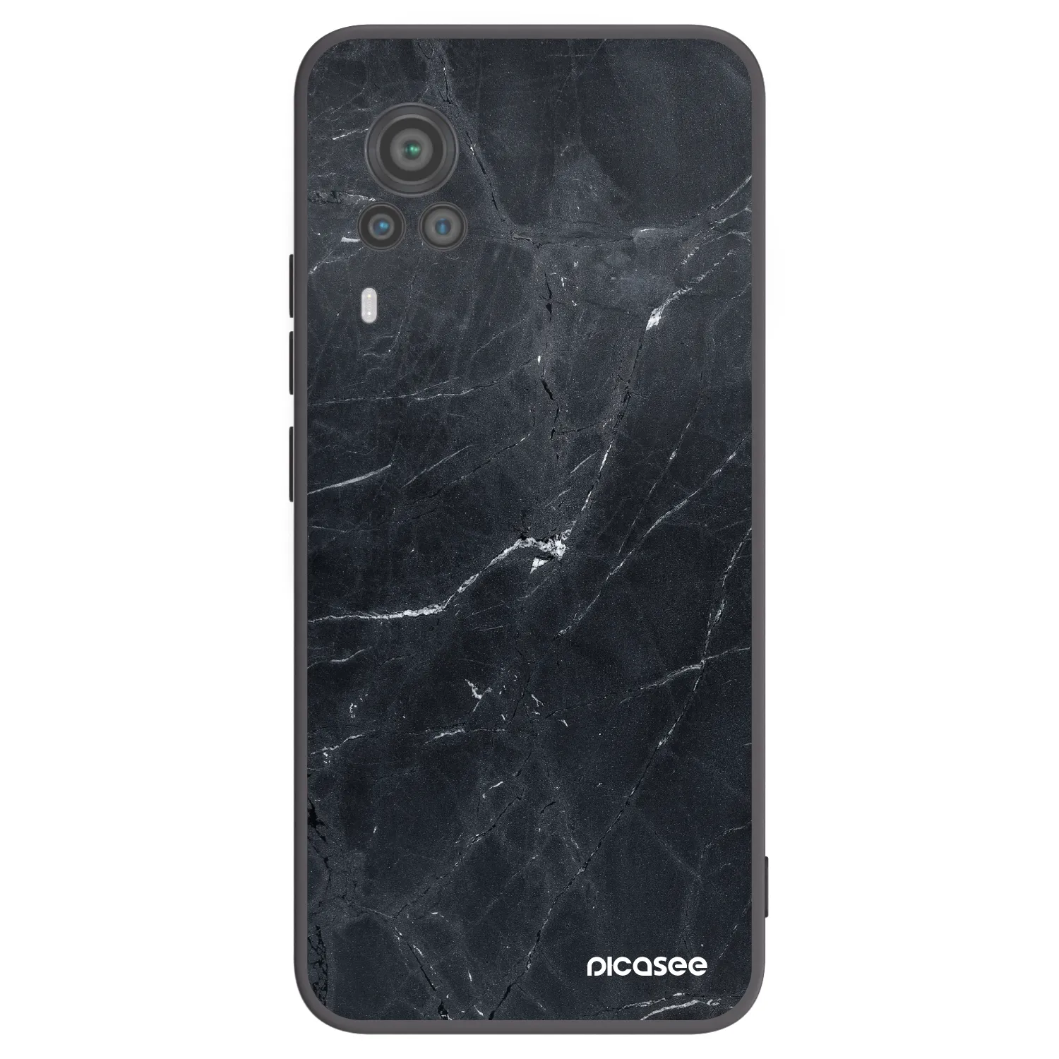 Picasee crna silikonska maskica za Vivo X60 Pro 5G - Black marble