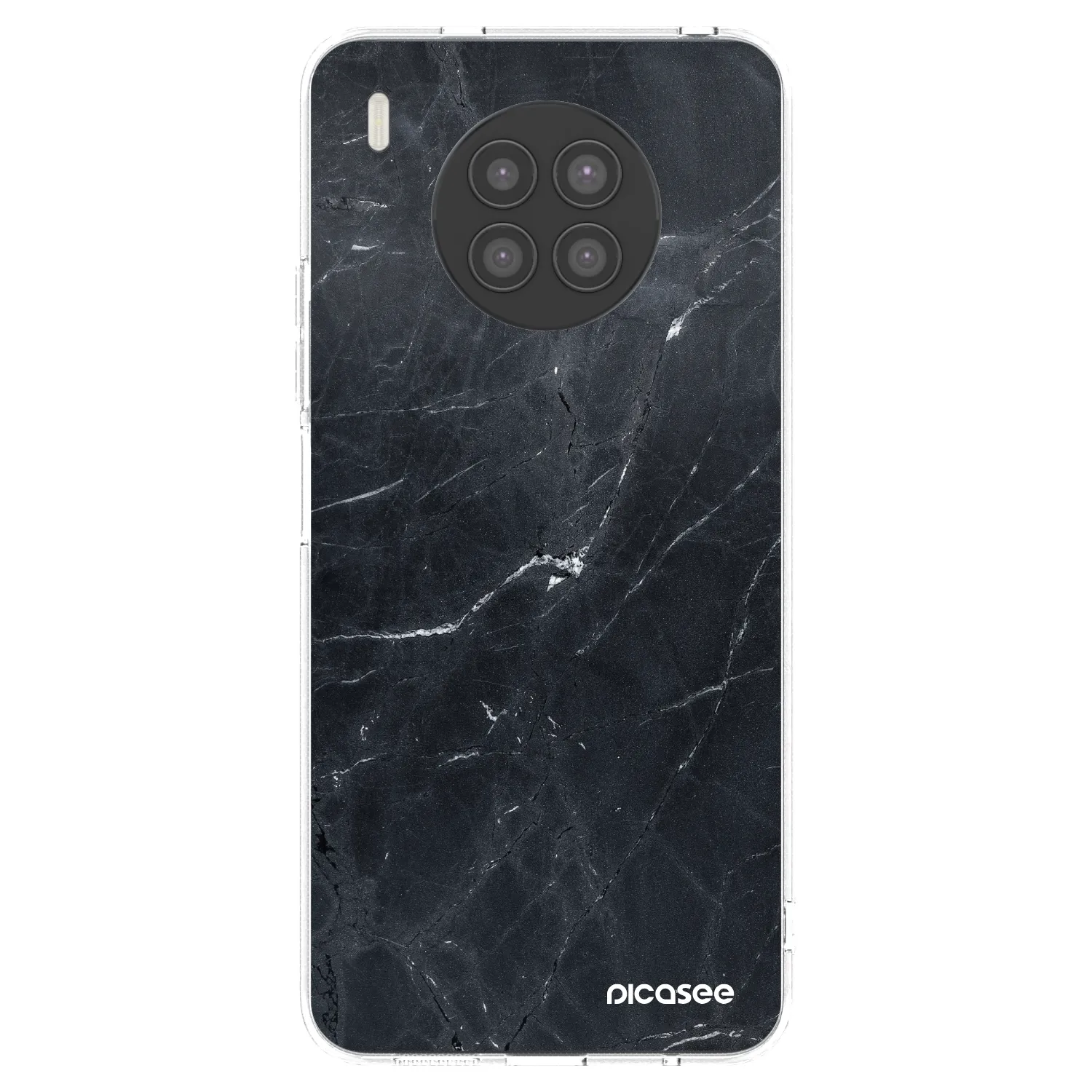 Picasee silikonska prozirna maskica za Huawei Nova 8i - Black marble
