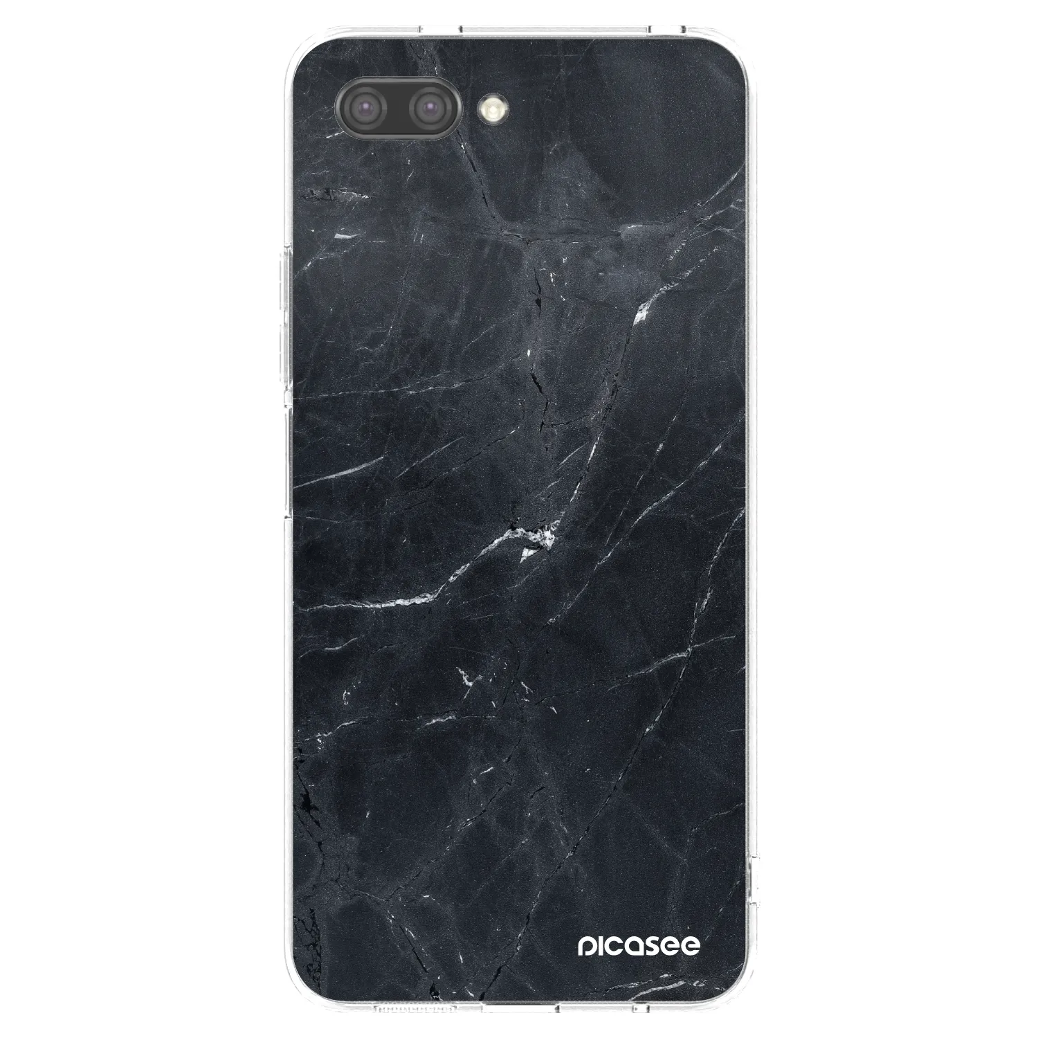 Picasee silikonska prozirna maskica za Honor 10 - Black marble
