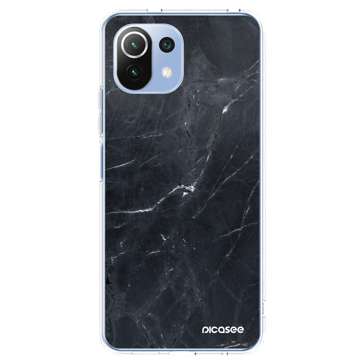 Picasee silikonska prozirna maskica za Xiaomi 11 Lite 5G NE - Black marble