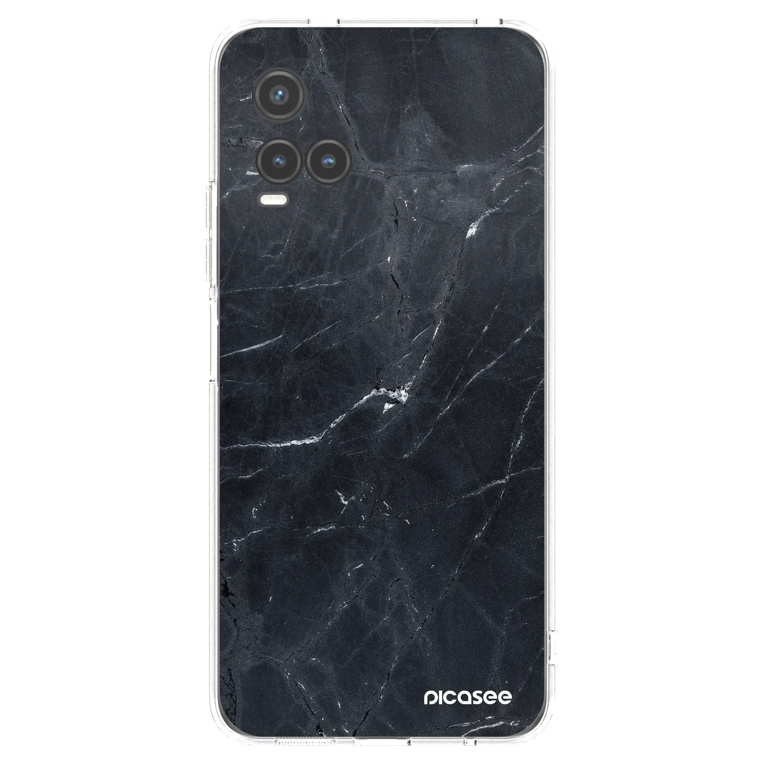 Picasee silikonska prozirna maskica za Vivo Y33s - Black marble