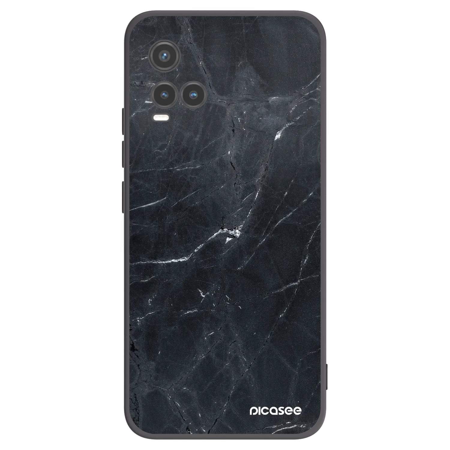 Picasee crna silikonska maskica za Vivo Y33s - Black marble