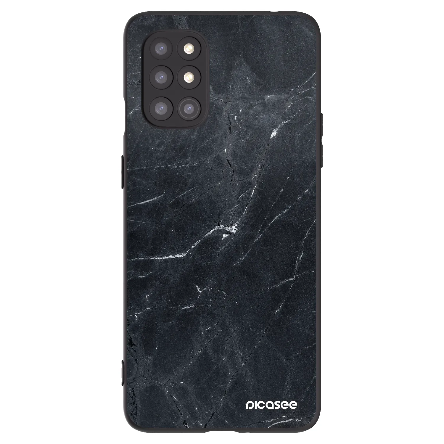 Picasee crna silikonska maskica za OnePlus 8T - Black marble